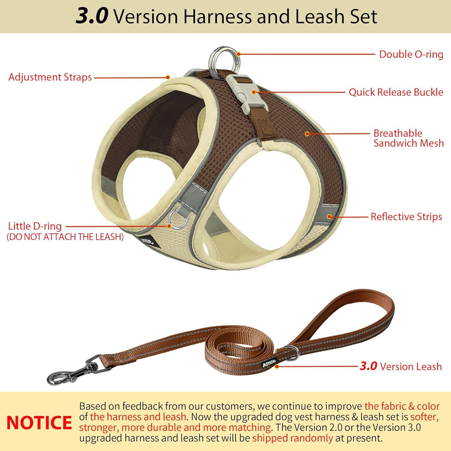 Arnés para Perros y Gatos AIITLE Beige XXXS Ajustable Reflectante