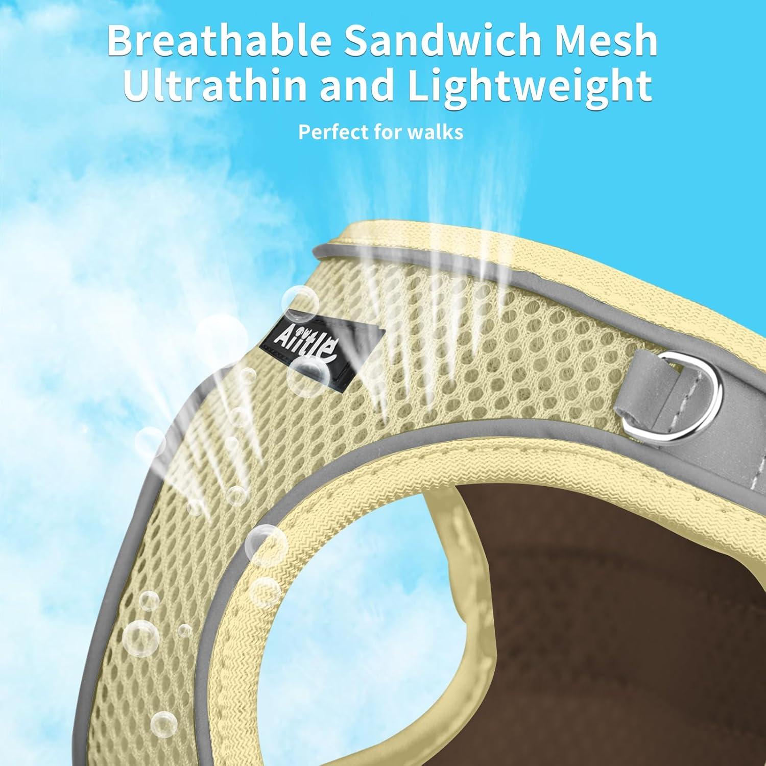 Arnés para Perros y Gatos AIITLE Beige XXXS Ajustable Reflectante