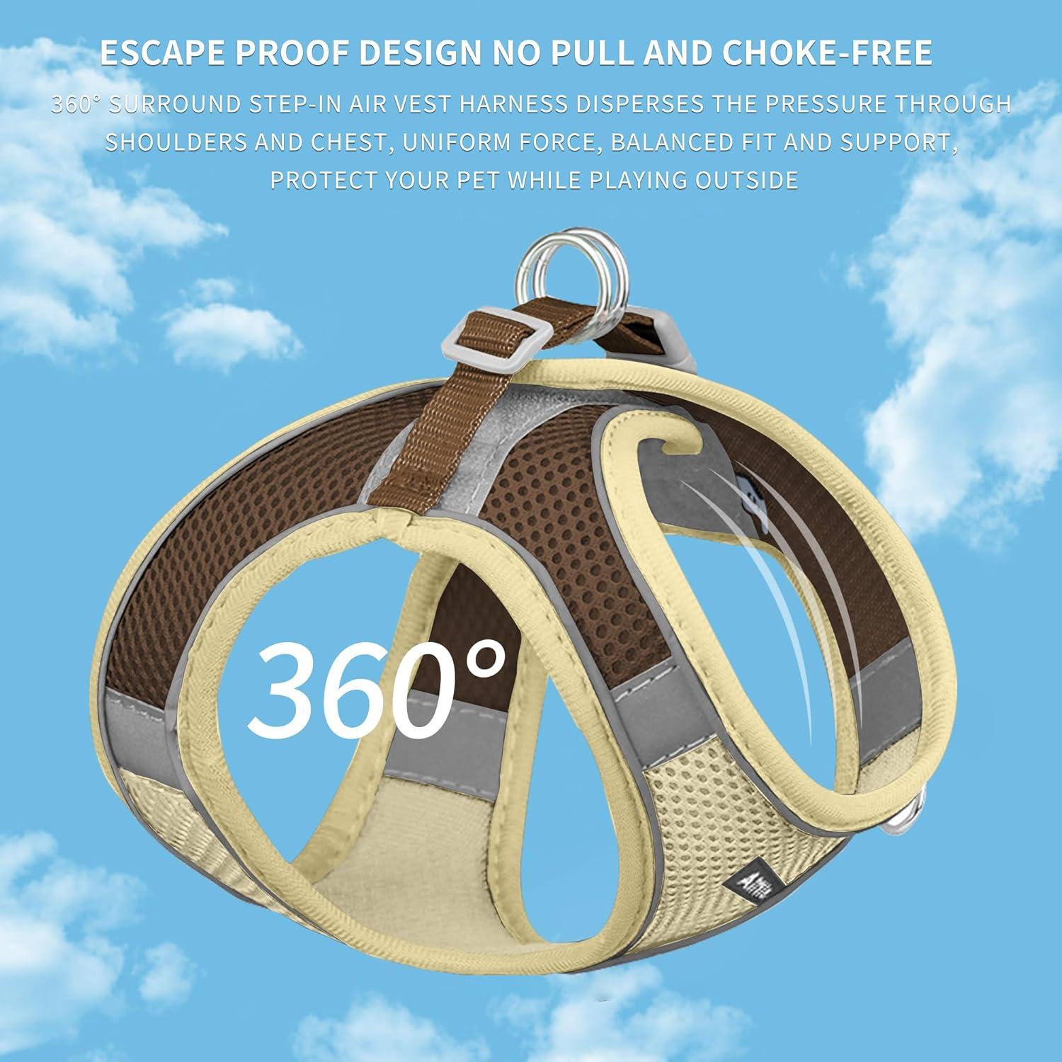 Arnés para Perros y Gatos AIITLE Beige XXXS Ajustable Reflectante