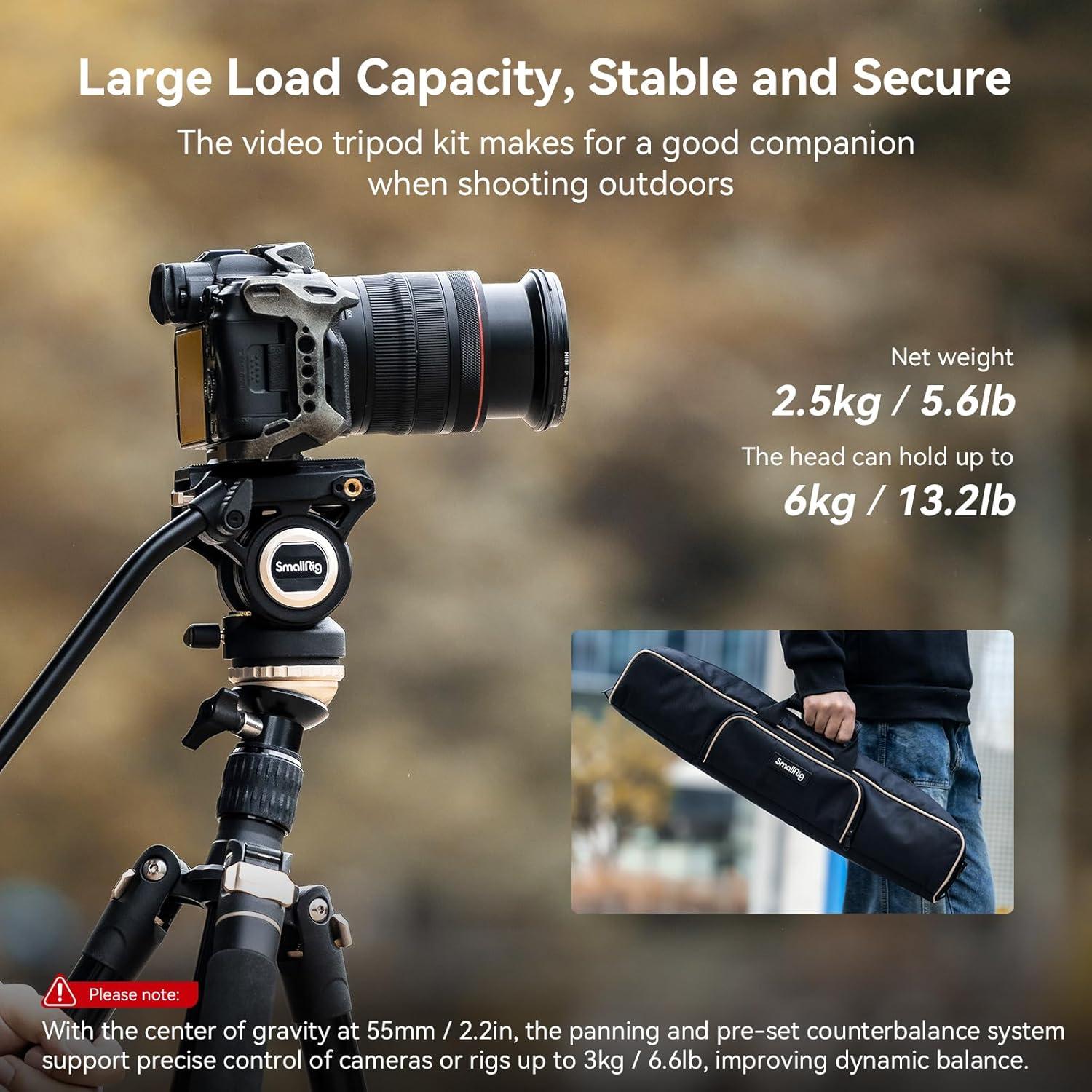 Trípode de Video SmallRig CT210 75cm con Cabeza Fluida