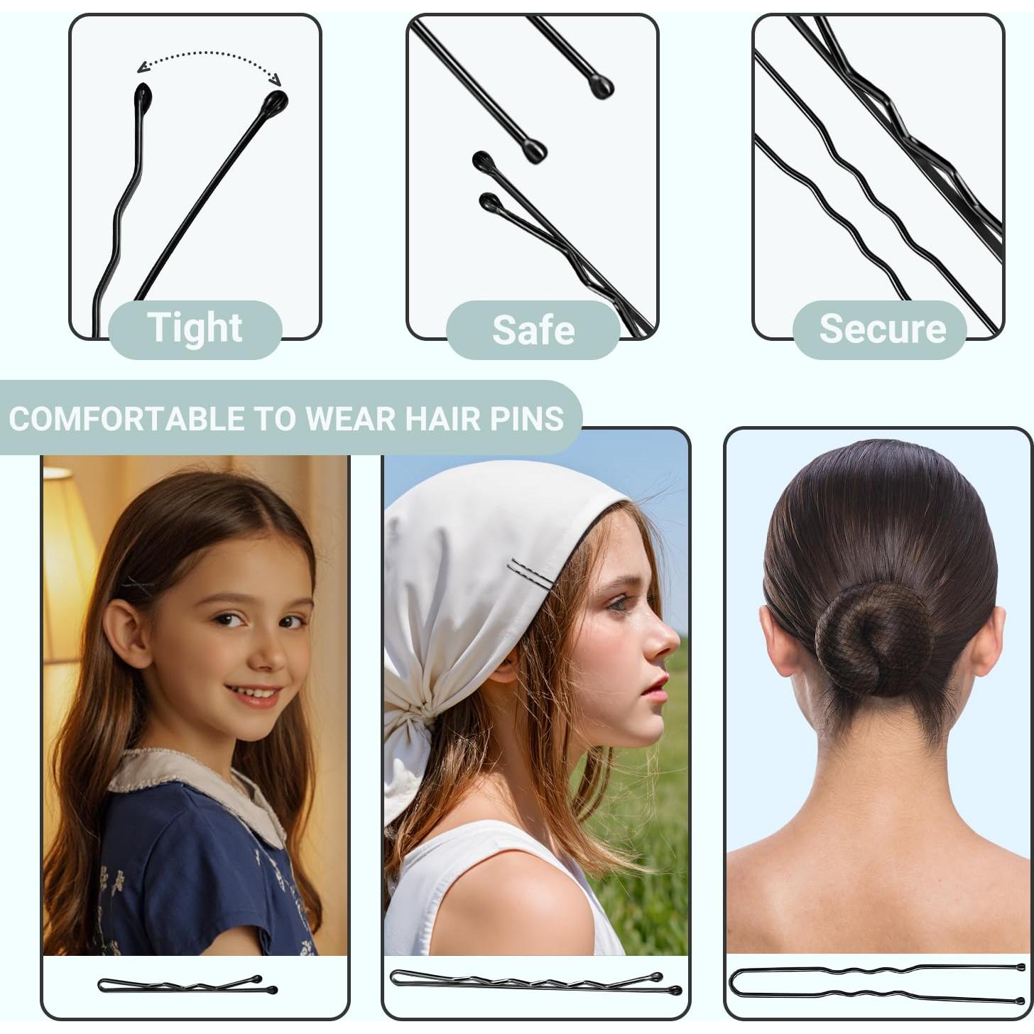 Kit de Accesorios para Cabello TsMADDTs - Horquillas y Redes Negras