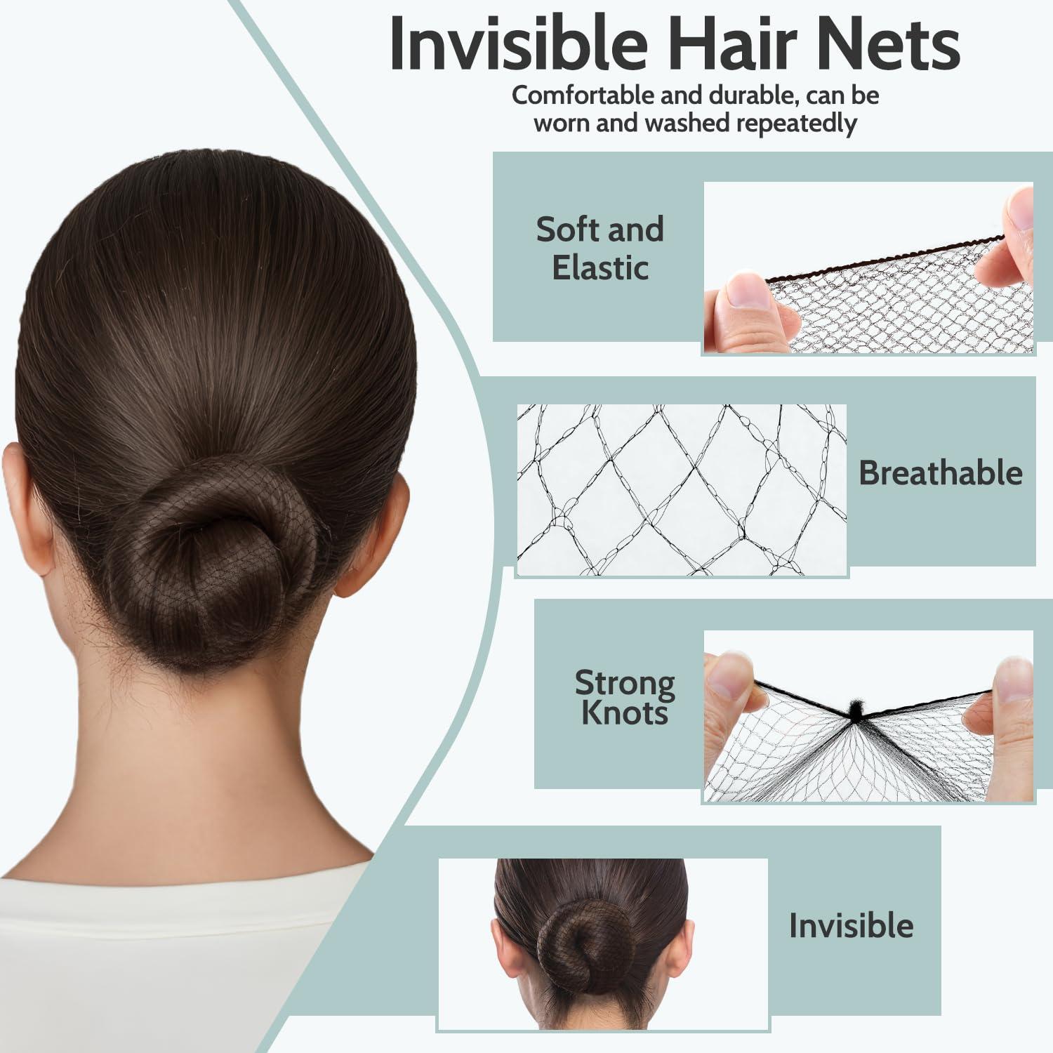 Kit de Accesorios para Cabello TsMADDTs - Horquillas y Redes Negras