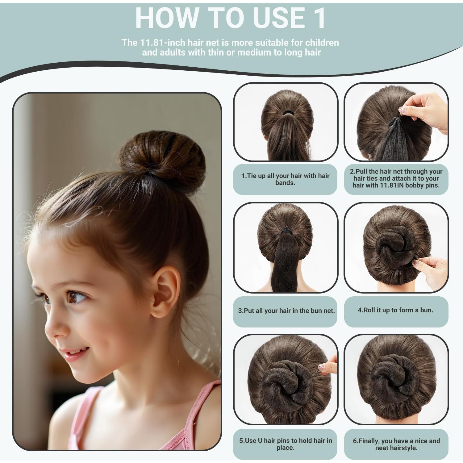 Kit de Accesorios para Cabello TsMADDTs - Horquillas y Redes Negras