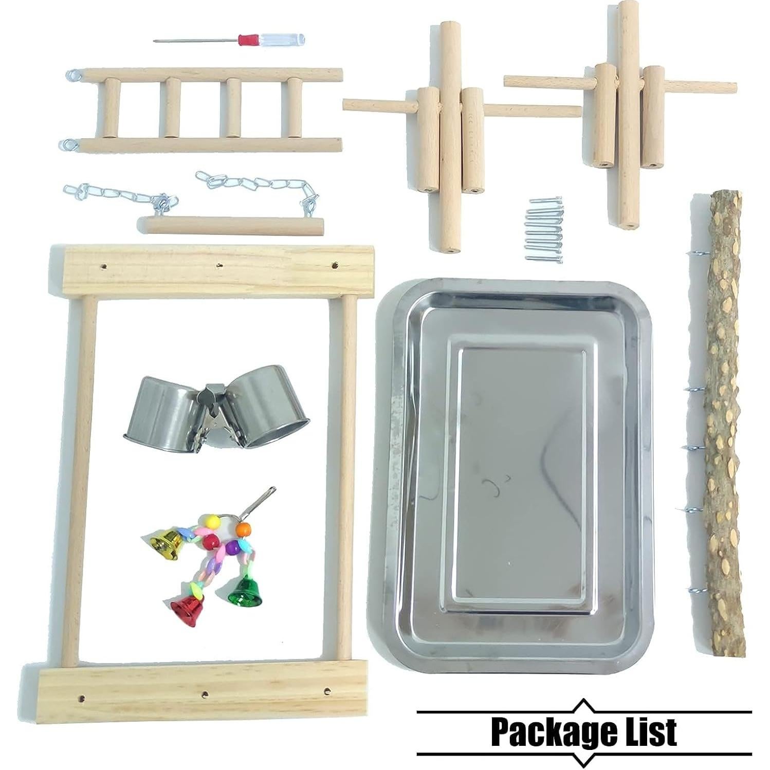 Parque de Aves de Madera PINVNBY 37x24x24 cm para Loros