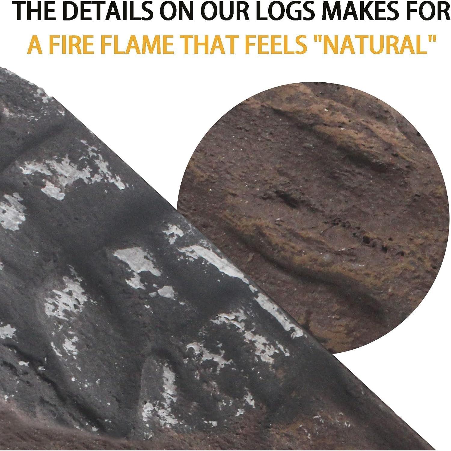 Registros de Chimenea de Gas Grandhom 10pcs Cerámica Madera