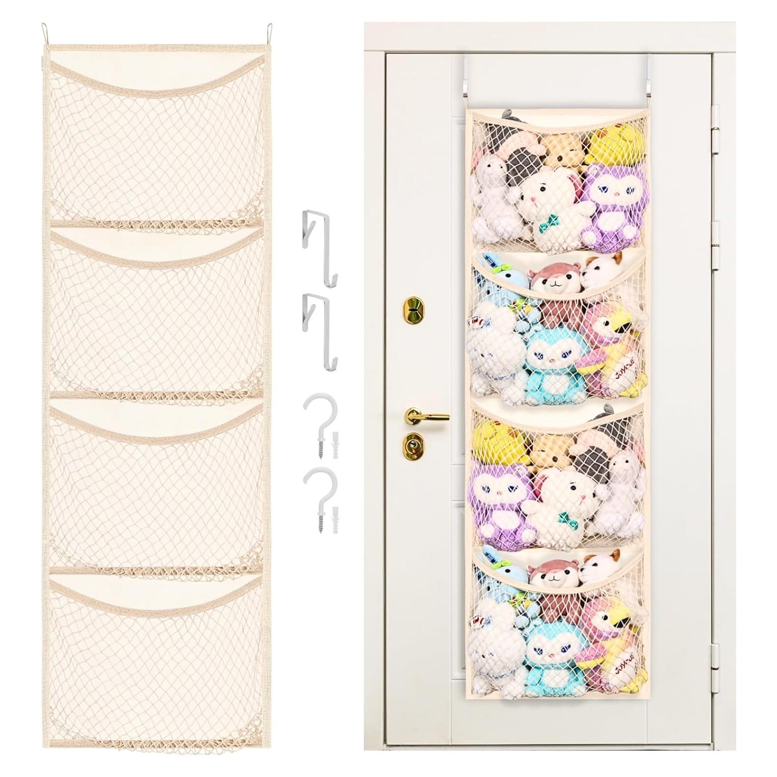 Organizador de Juguetes de Peluche Ofiray-home Beige 4 Bolsillos