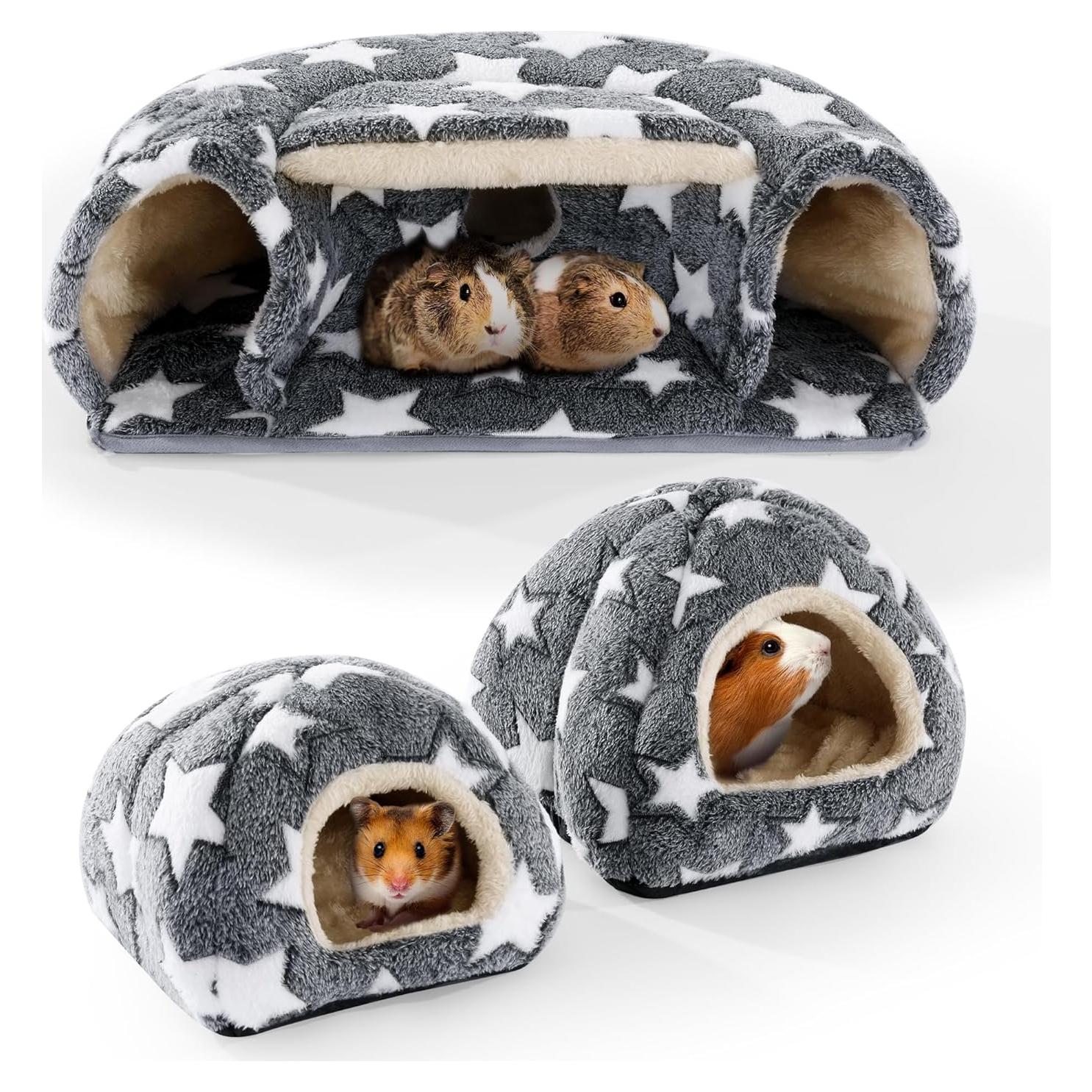 Accesorios para Cobayas MABOZOO - 2 Camas y Túnel Escondite
