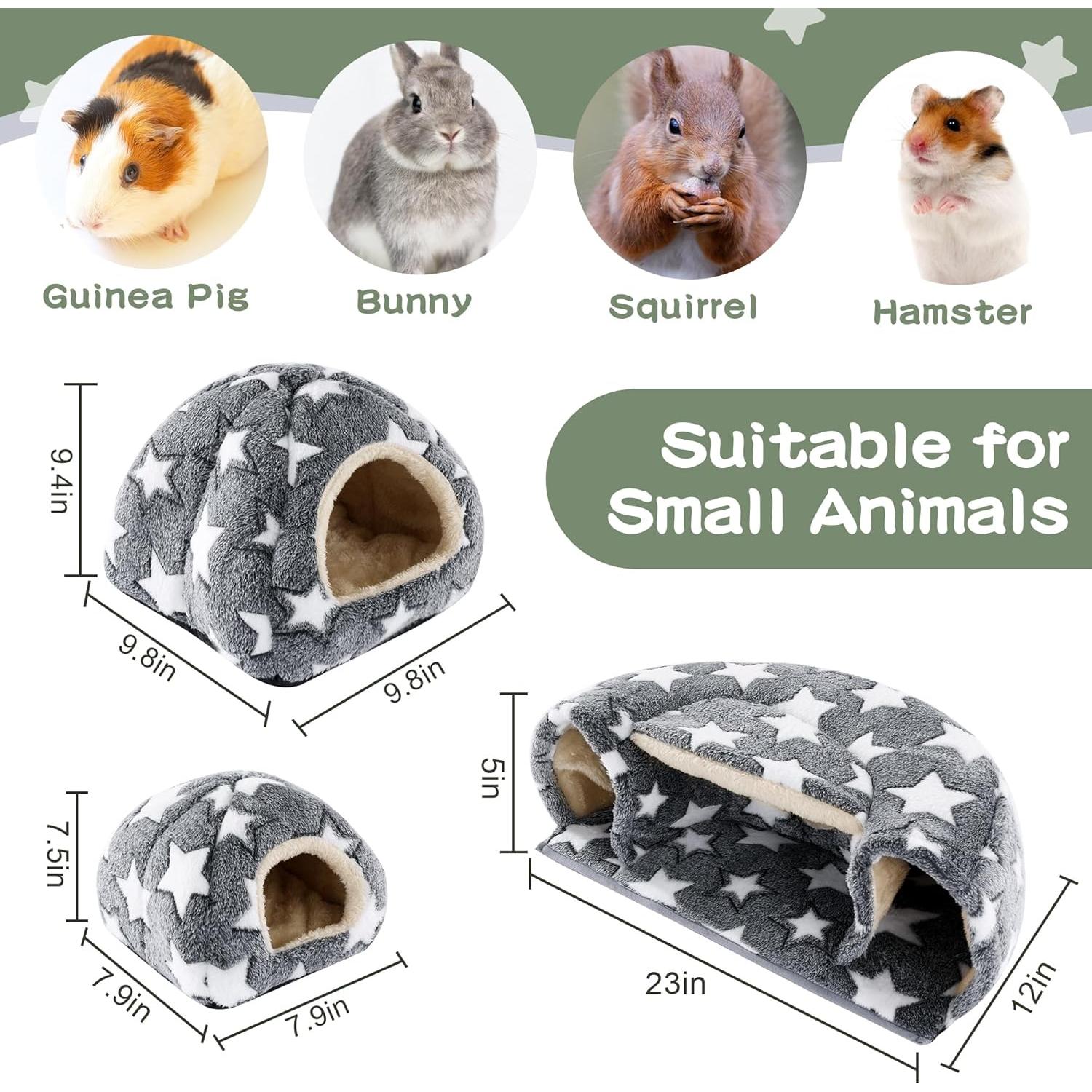 Accesorios para Cobayas MABOZOO - 2 Camas y Túnel Escondite