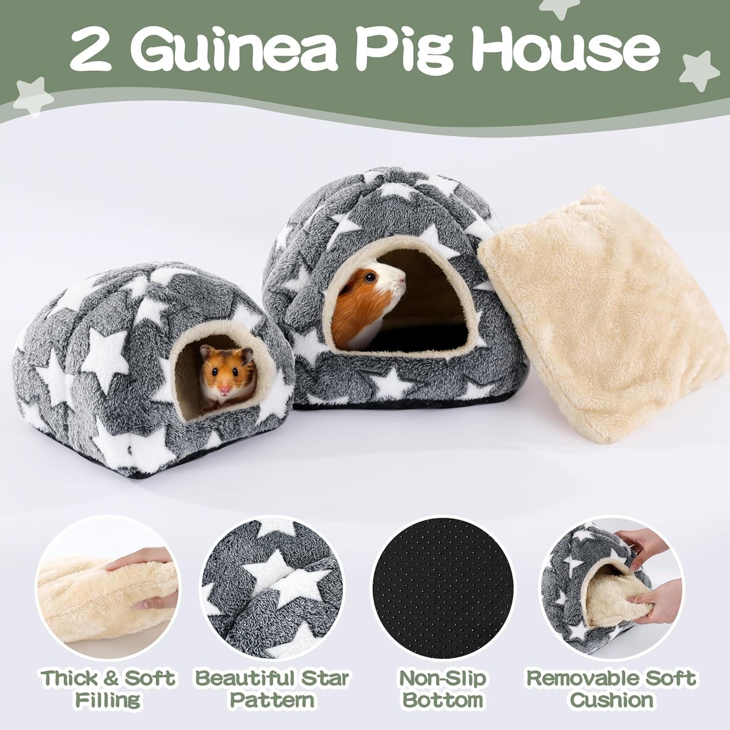 Accesorios para Cobayas MABOZOO - 2 Camas y Túnel Escondite