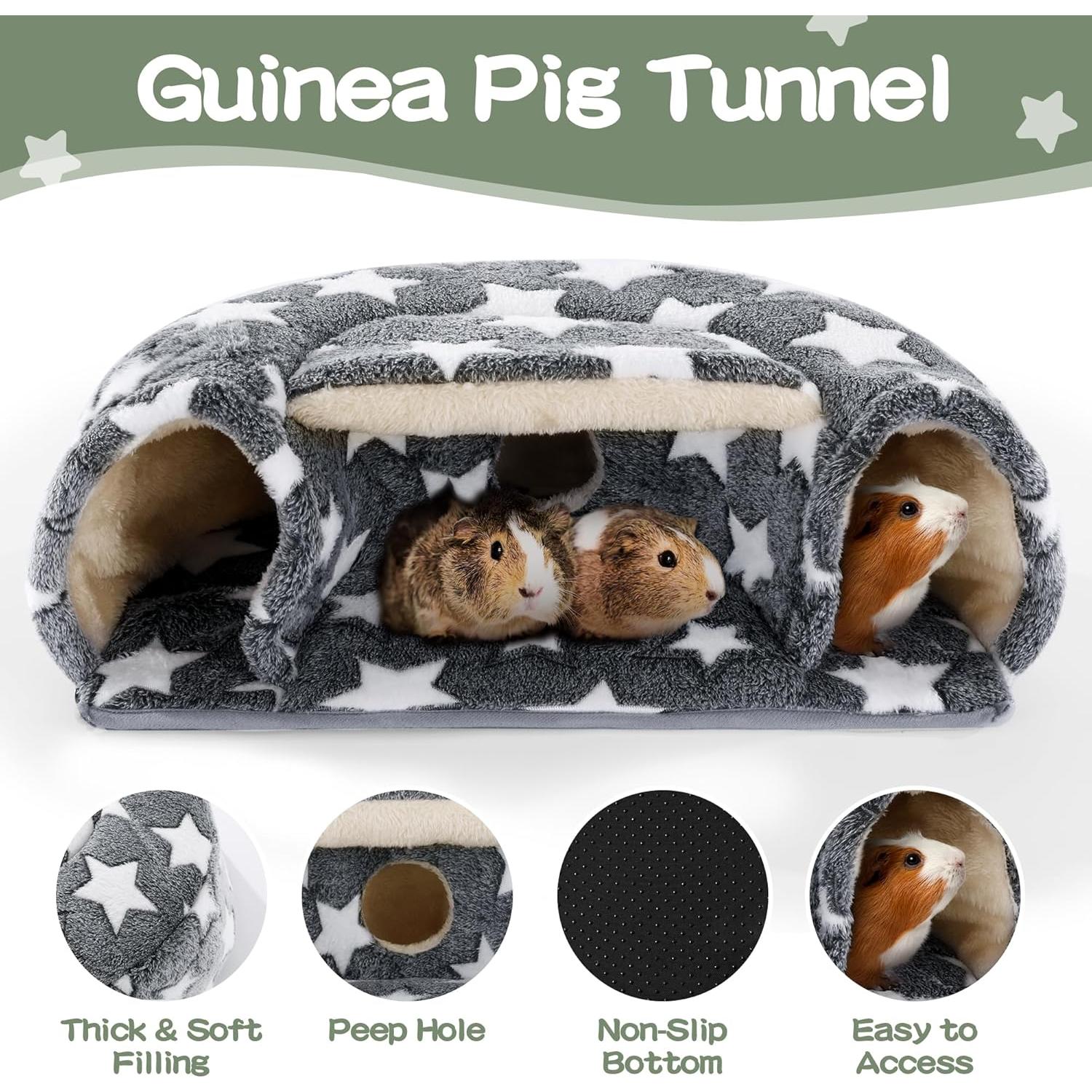 Accesorios para Cobayas MABOZOO - 2 Camas y Túnel Escondite