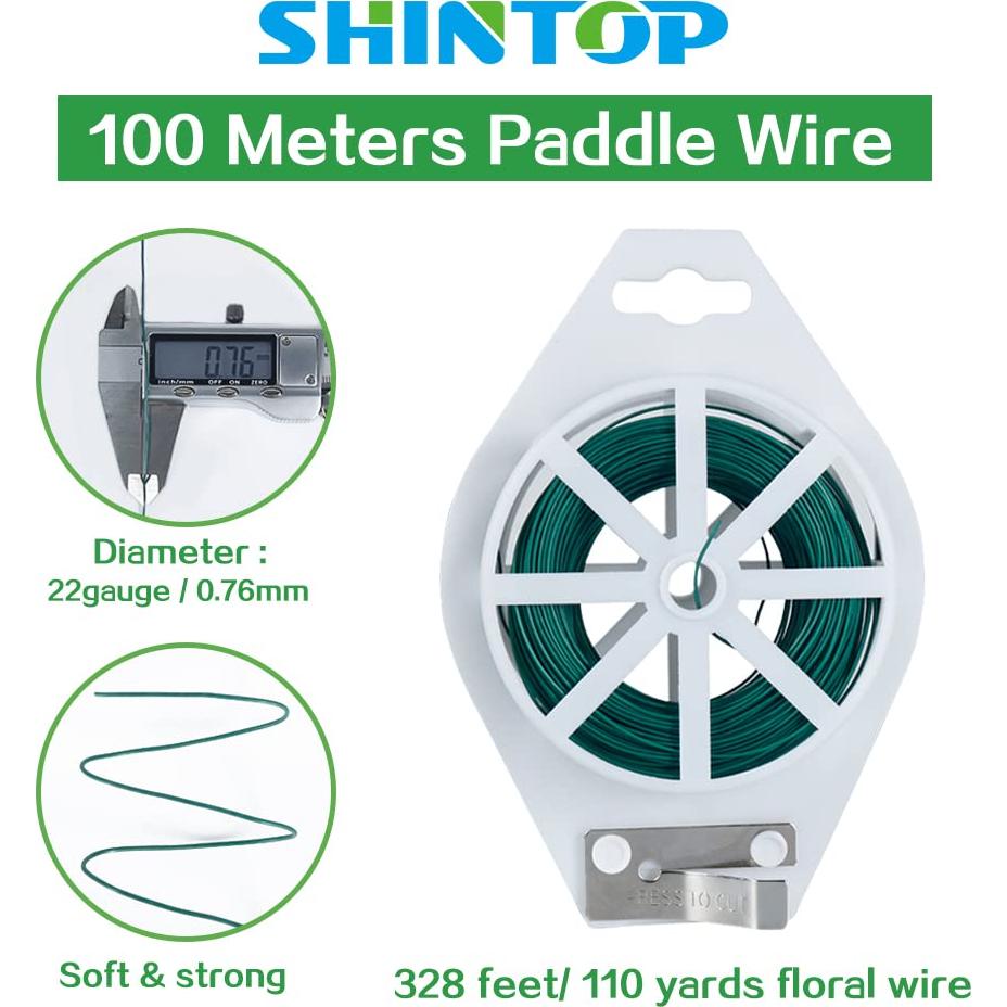 Alambre Floral Verde 100m Shintop 22 Gauge con Cortador