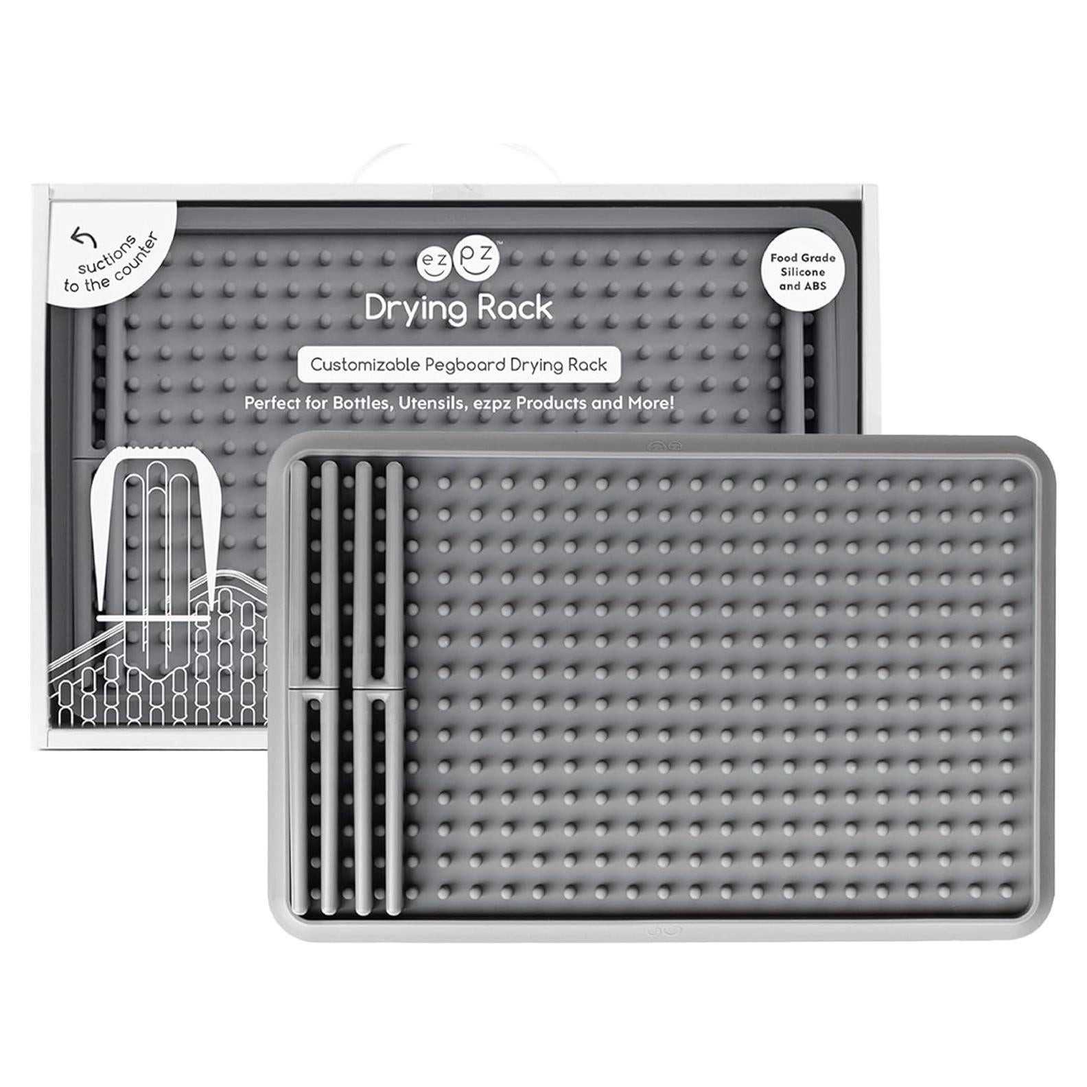 Estante de Secado ezpz Gris - Silicona Plegable y Ajustable