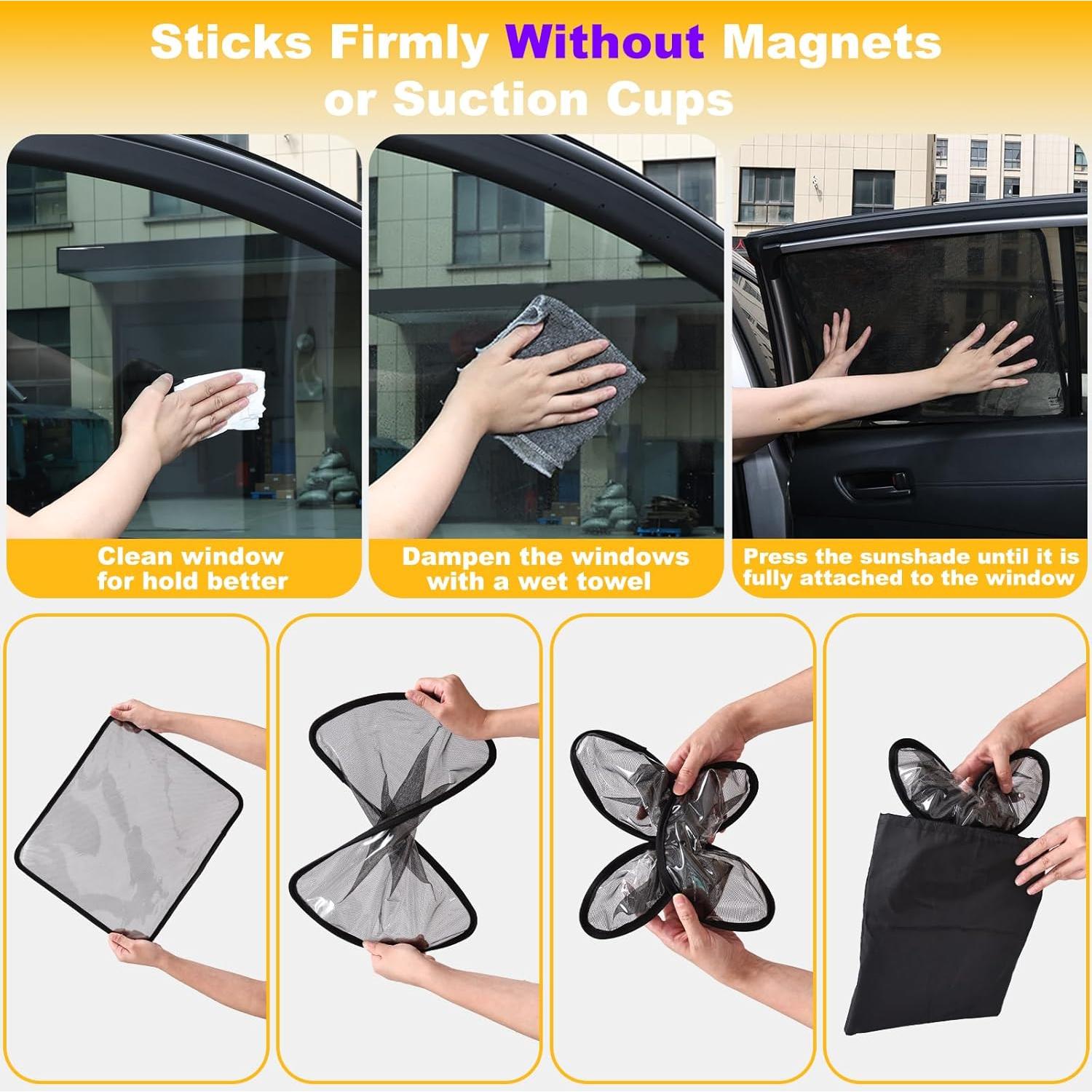 Sombrillas para Ventanas de Auto XCBYT - 4 Piezas UV y Privacidad