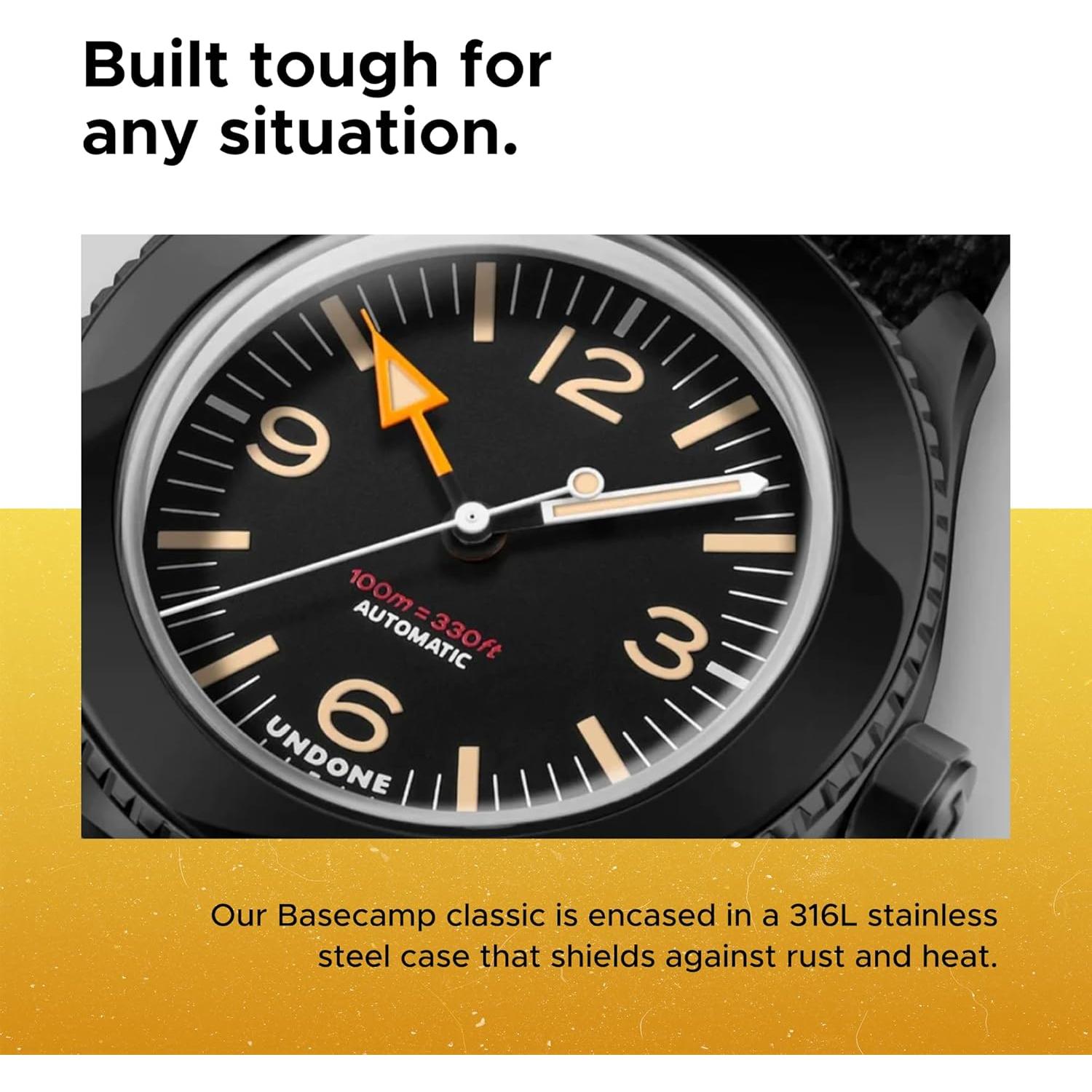 Reloj Automático UNDONE Basecamp Classic 40mm Negro