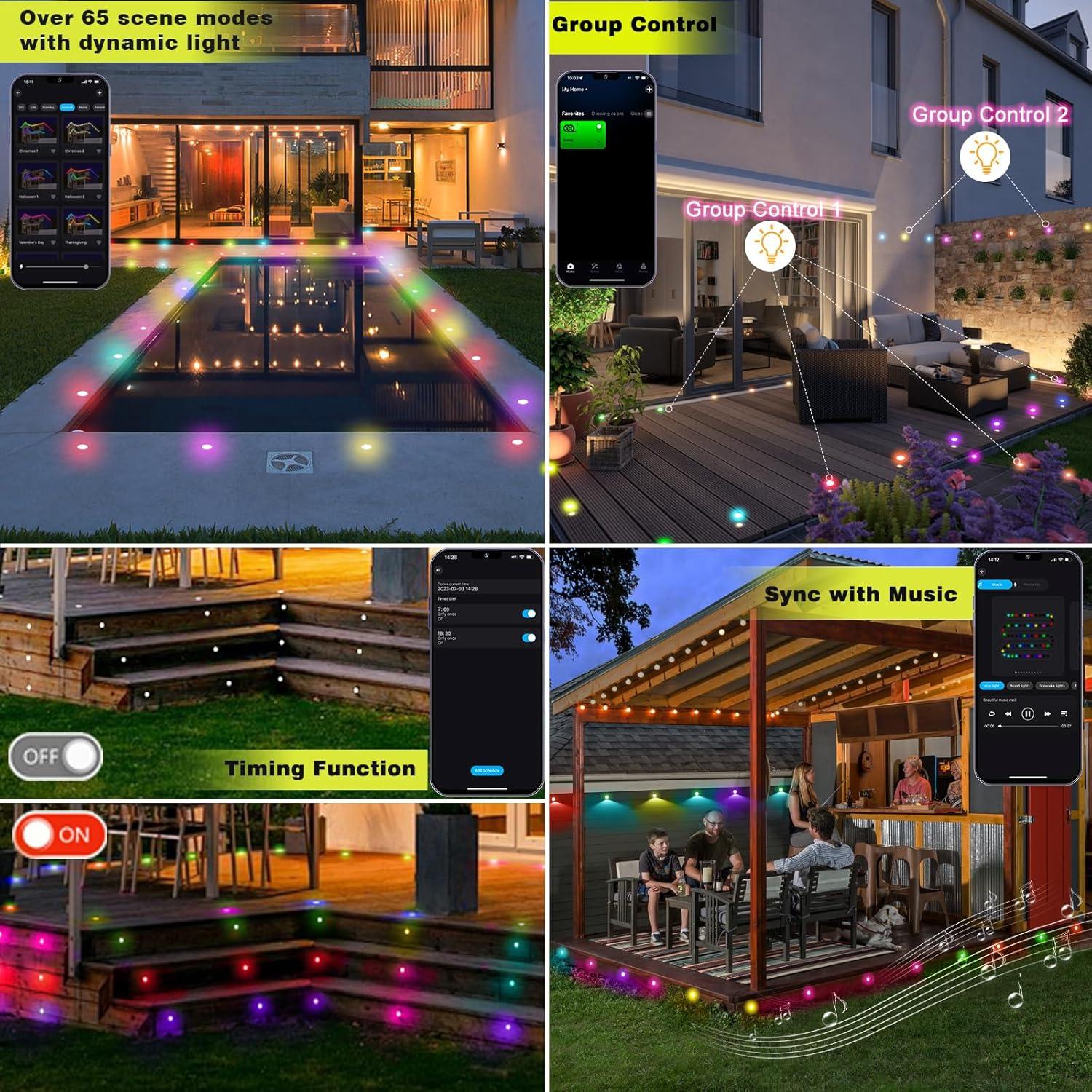 Kit de luces LED RGBW FVTLED para deck IP67 6 unidades