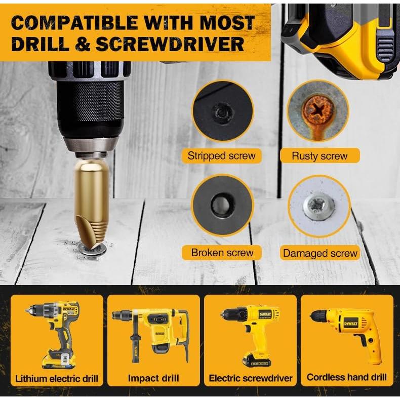 Juego de Extractores de Tornillos Dañados PRYZALO 5 Piezas HSS