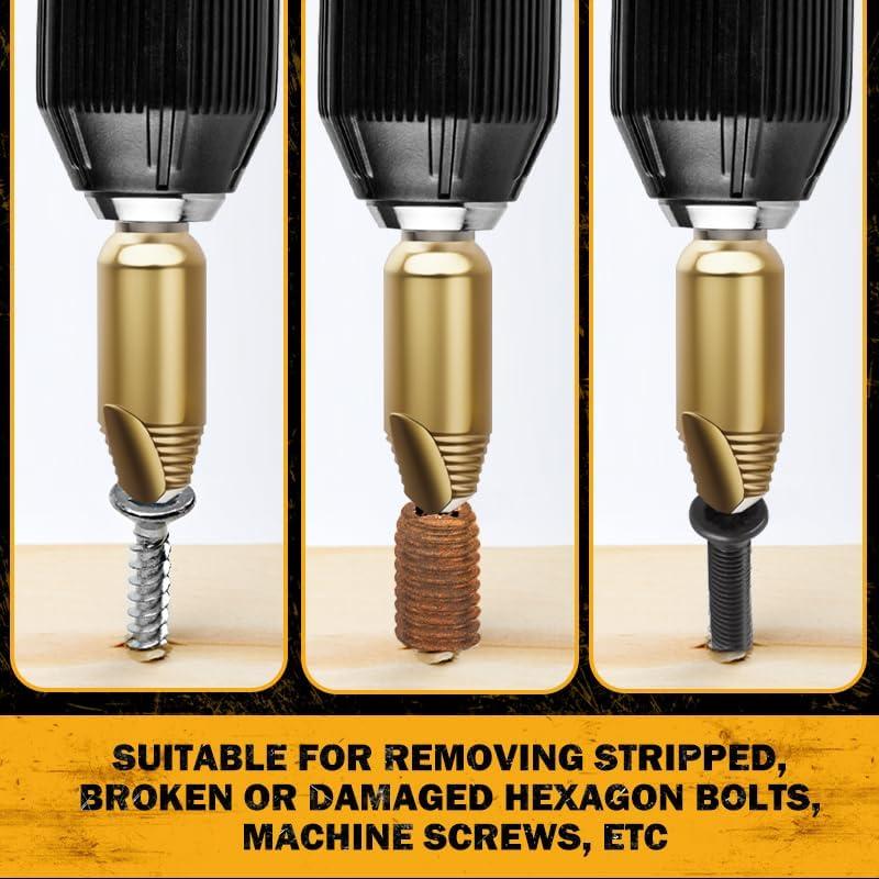 Juego de Extractores de Tornillos Dañados PRYZALO 5 Piezas HSS