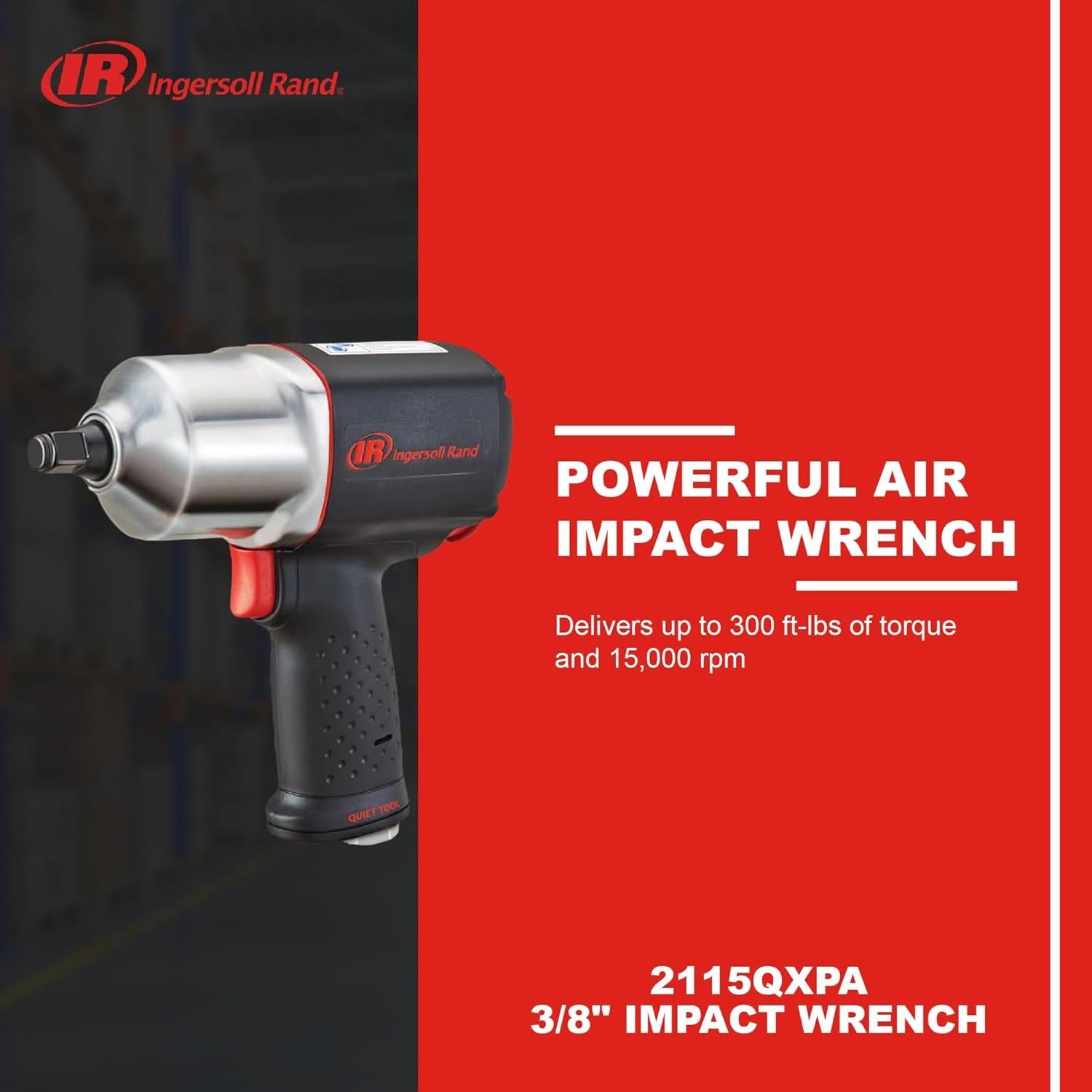 Llave de Impacto Ingersoll Rand 2115QXPA 3/8" Silenciosa 406.3 Nm