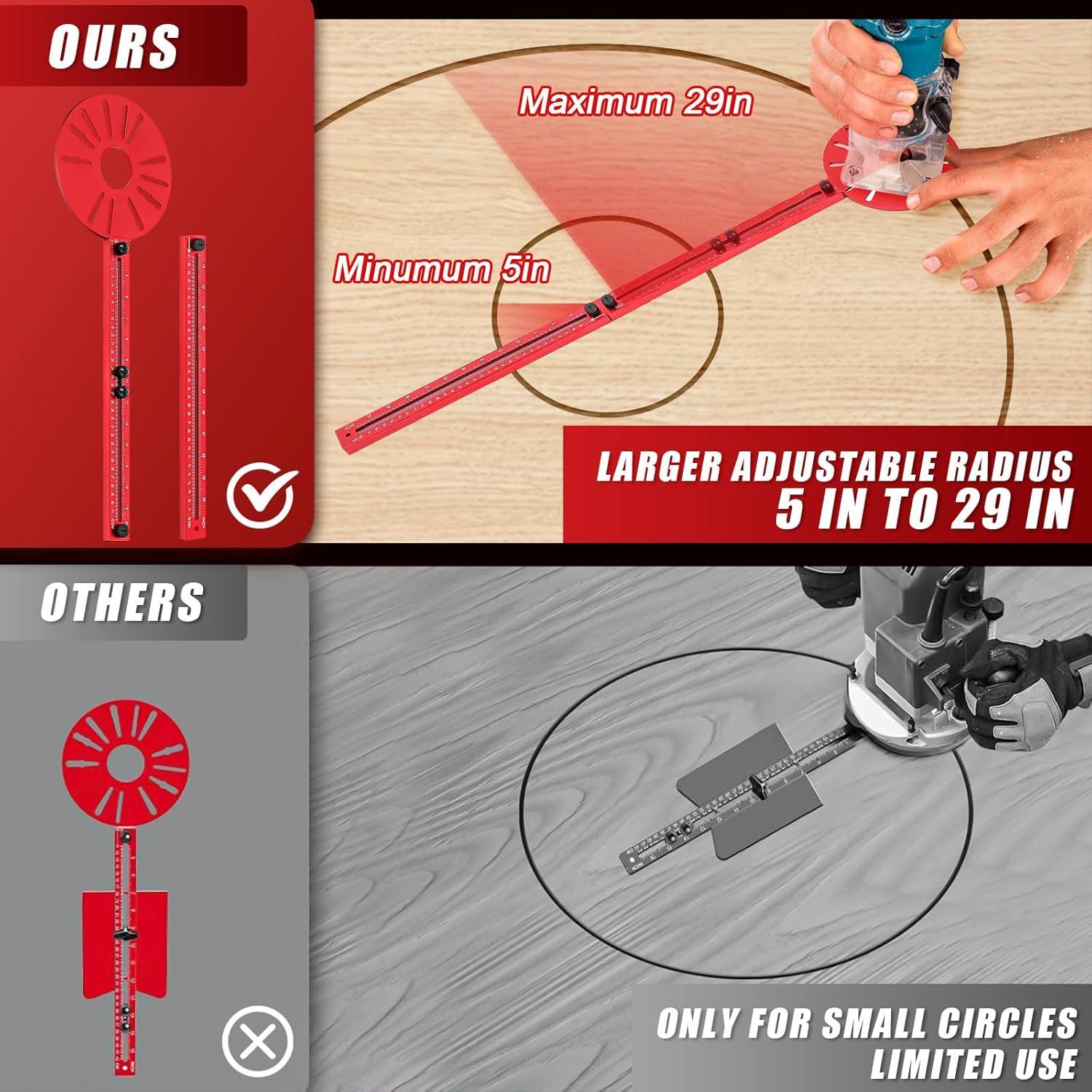 Plantilla de Corte Circular Ajustable Aluminio 4 en 1 MorningRo