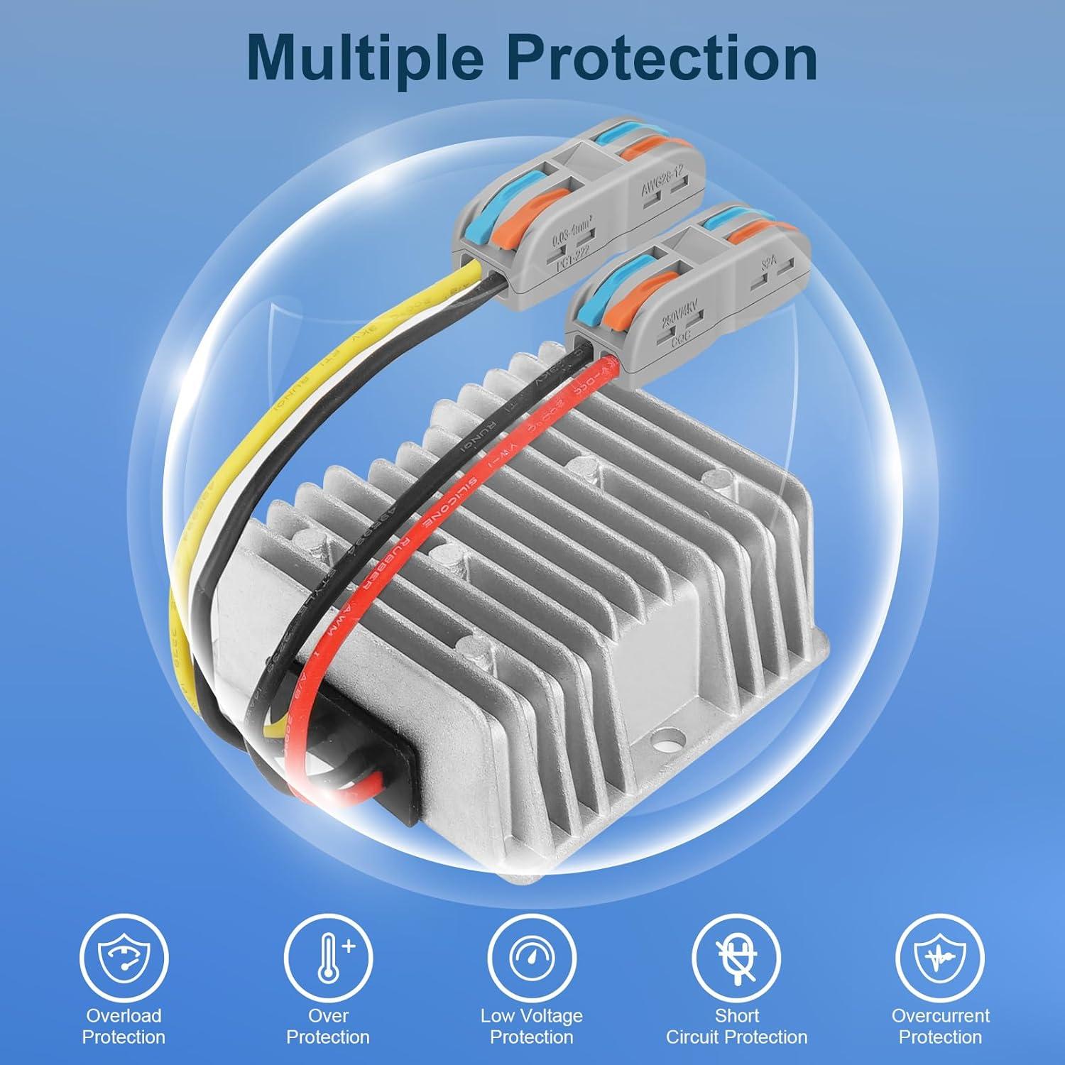 Convertidor de Voltaje YIPIN HEXHA 10A 120W DC 16-58V a 12V