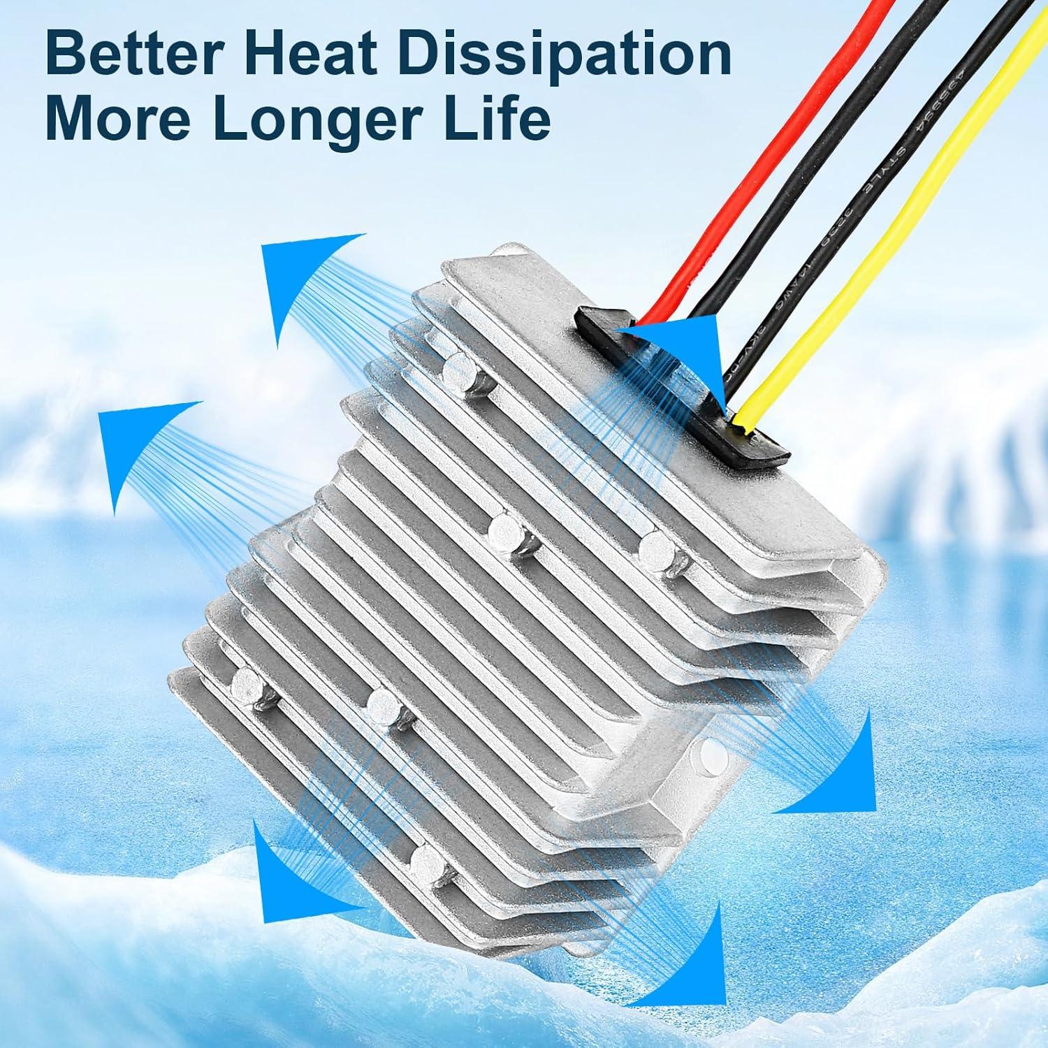 Convertidor de Voltaje YIPIN HEXHA 10A 120W DC 16-58V a 12V