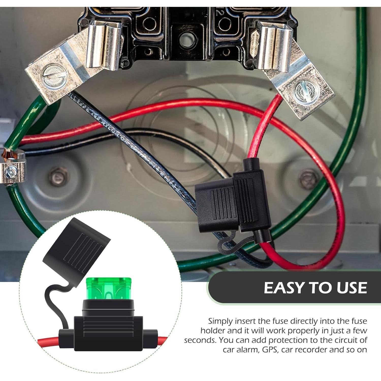 Soporte de Fusible 2PCS Zikefest 12V 18AWG 10A Impermeable