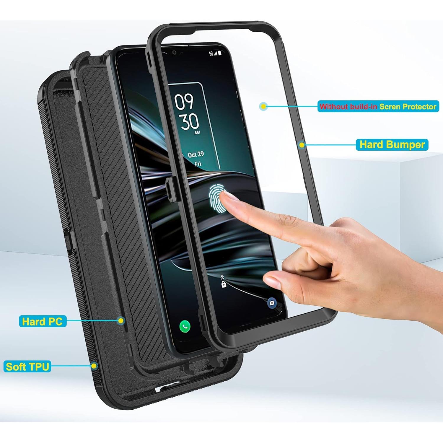 Funda Híbrida Asuwish para LG K30 2019 con Protector Pantalla