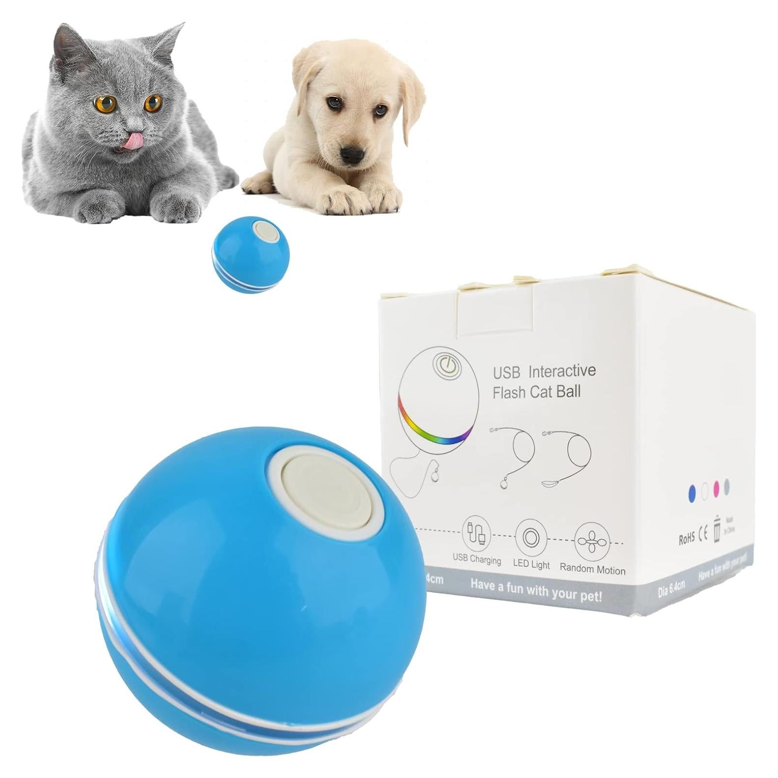 Bola Interactiva para Gatos y Perros Cdypesp Azul LED