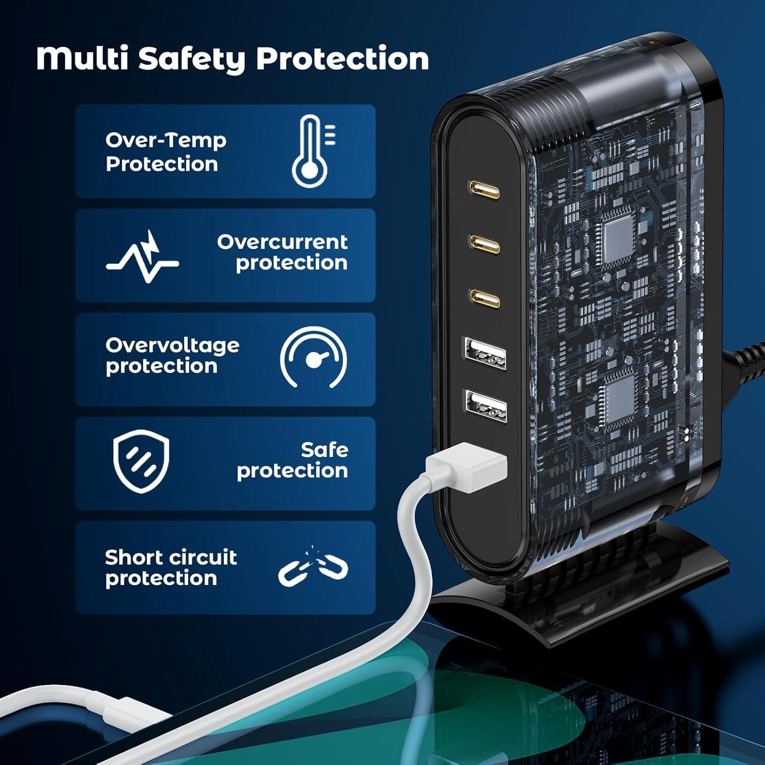 Estación de Carga Rápida USB C 6 Puertos 106W - Shenzhen