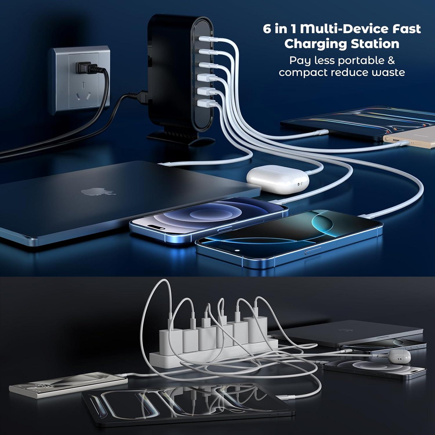 Estación de Carga Rápida USB C 6 Puertos 106W - Shenzhen