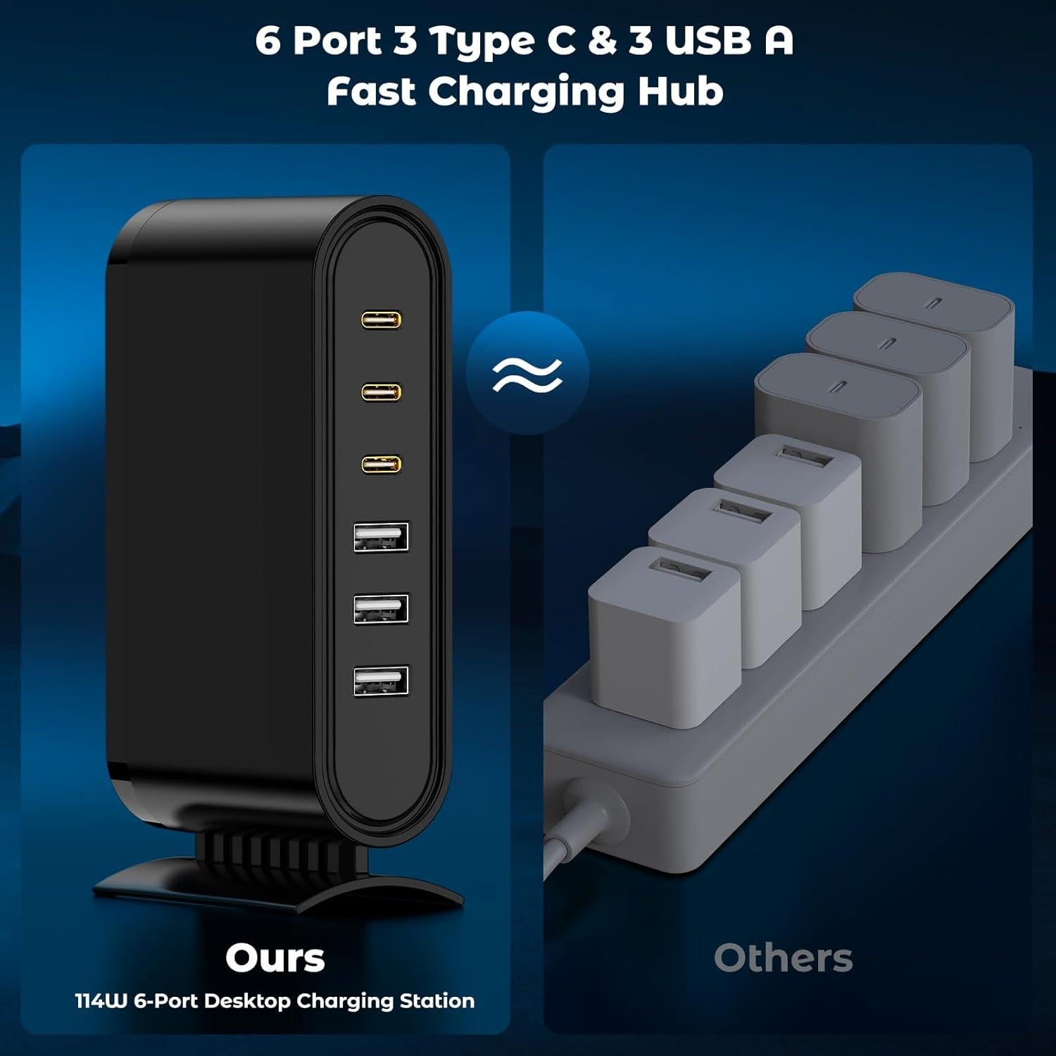 Estación de Carga Rápida USB C 6 Puertos 106W - Shenzhen