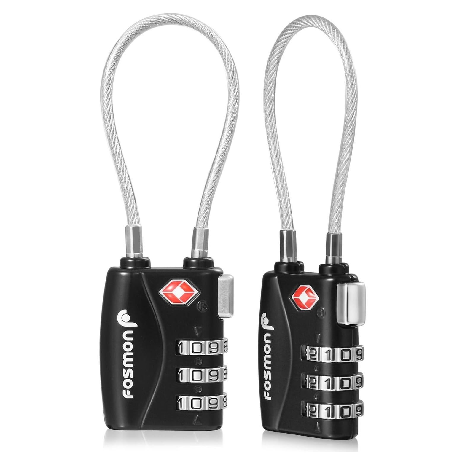 Candados de Combinación TSA Fosmon - 2 Paquete, Seguridad Equipaje