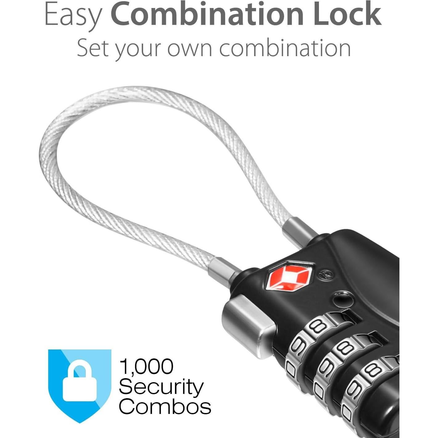 Candados de Combinación TSA Fosmon - 2 Paquete, Seguridad Equipaje