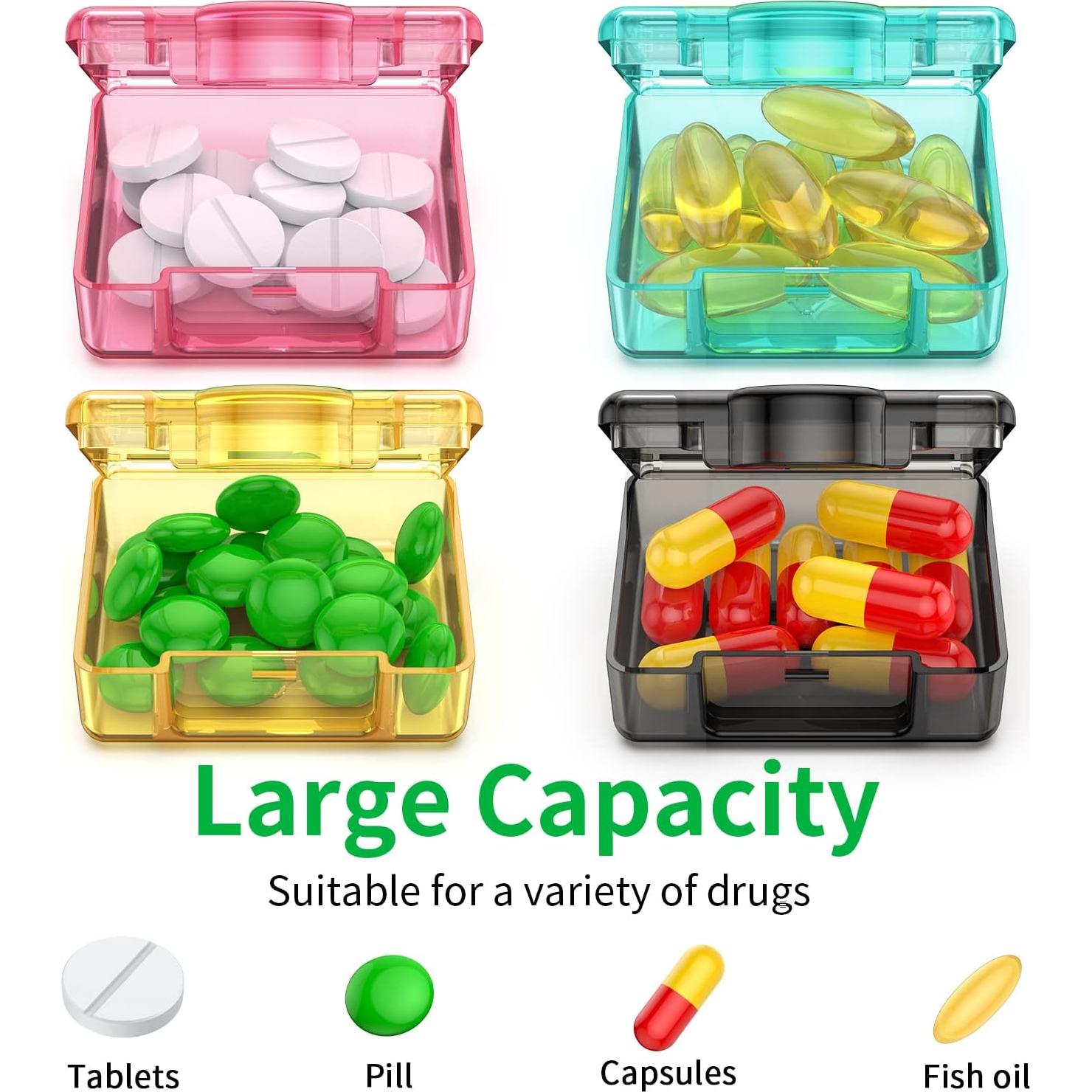 Caja Organizadora de Pastillas 8 Piezas TecQach - Plástico Transparente