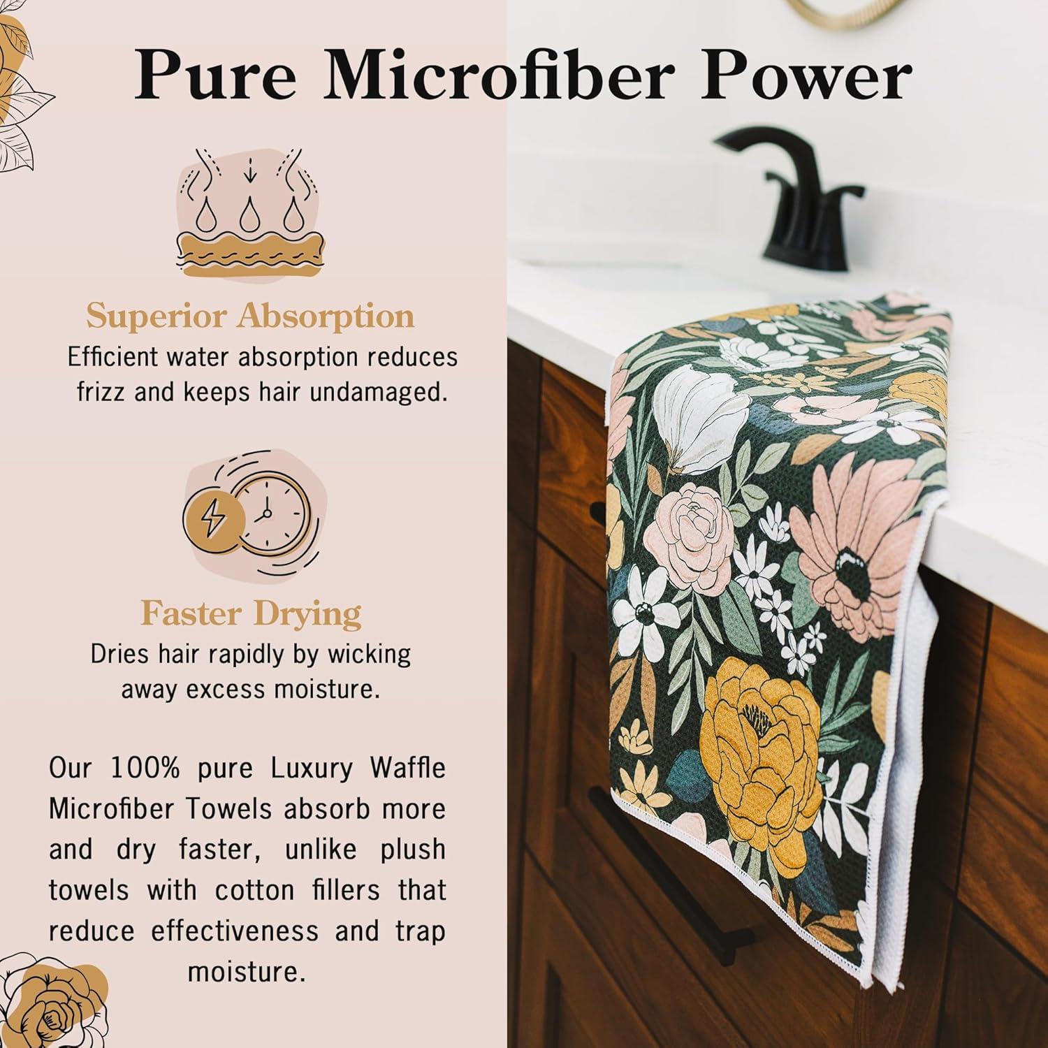 Toalla de Microfibra para Cabello BlairCo Floral Oscura 107x66cm