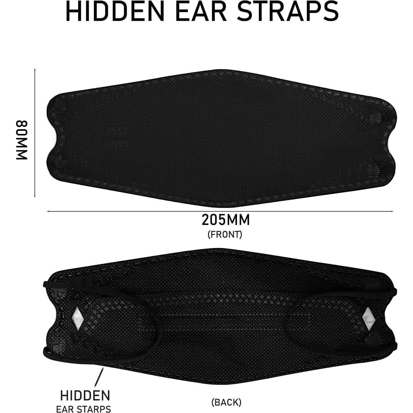 Mascarillas KN95 desechables Luesay - Paquete de 20 negras