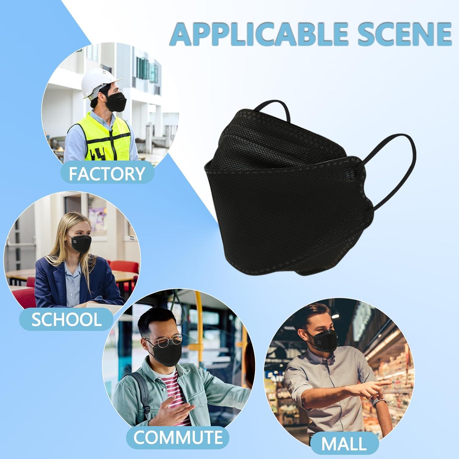 Mascarillas KN95 desechables Luesay - Paquete de 20 negras