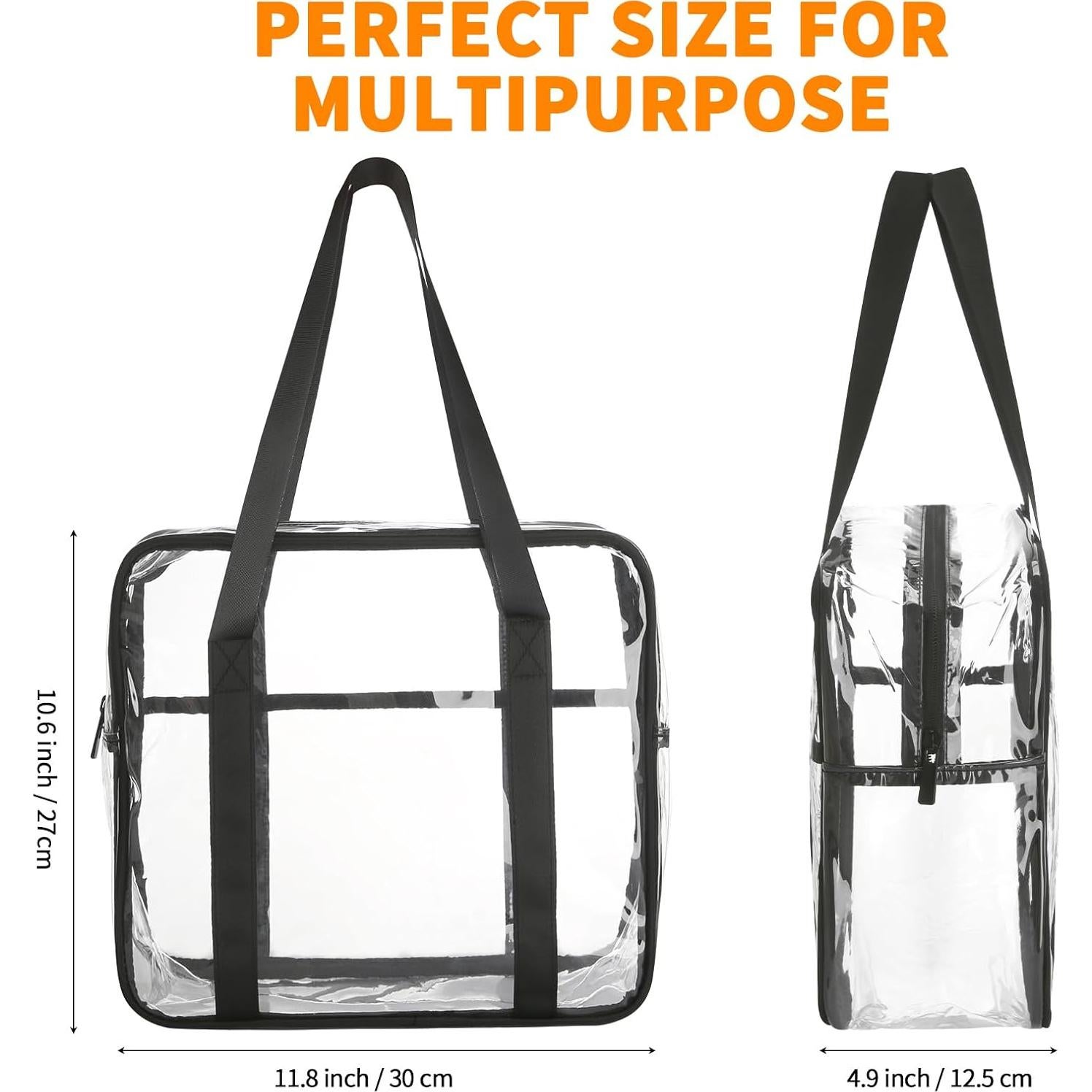 Bolsa de Maquillaje Transparente HAOGUAGUA 30x26x13 cm Negra