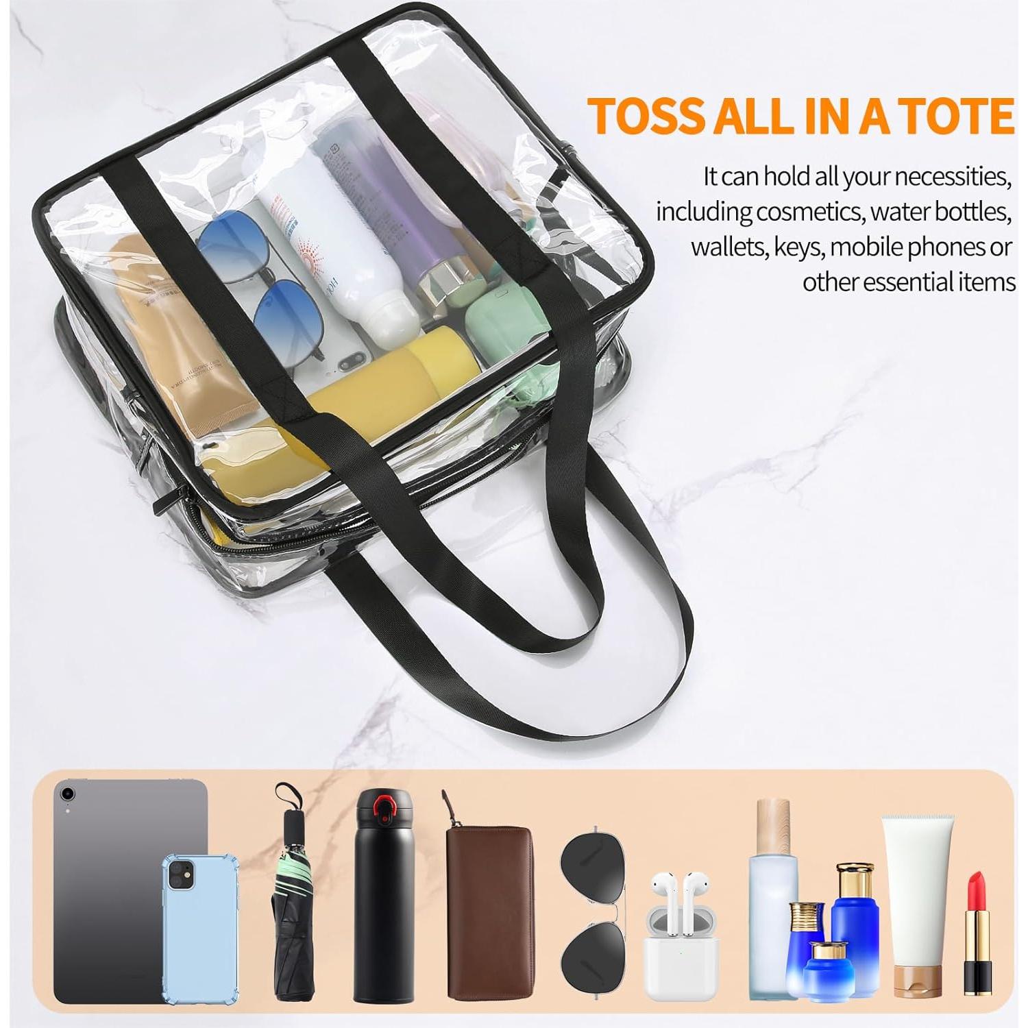 Bolsa de Maquillaje Transparente HAOGUAGUA 30x26x13 cm Negra