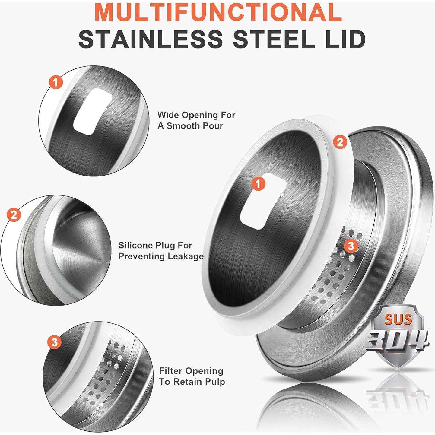 Jarra de Vidrio SUSTEAS 1.5L con Tapa y Asa - Resistente al Calor