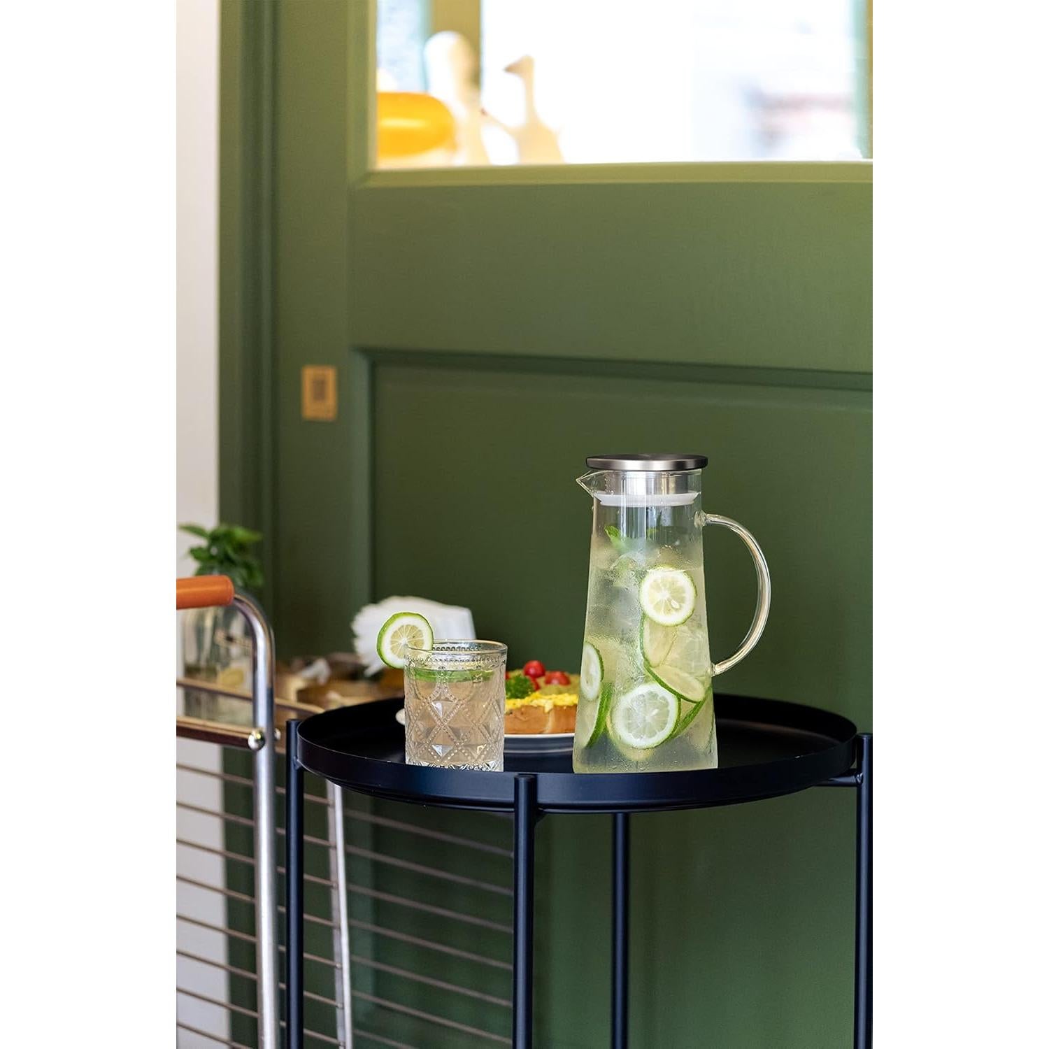 Jarra de Vidrio SUSTEAS 1.5L con Tapa y Asa - Resistente al Calor