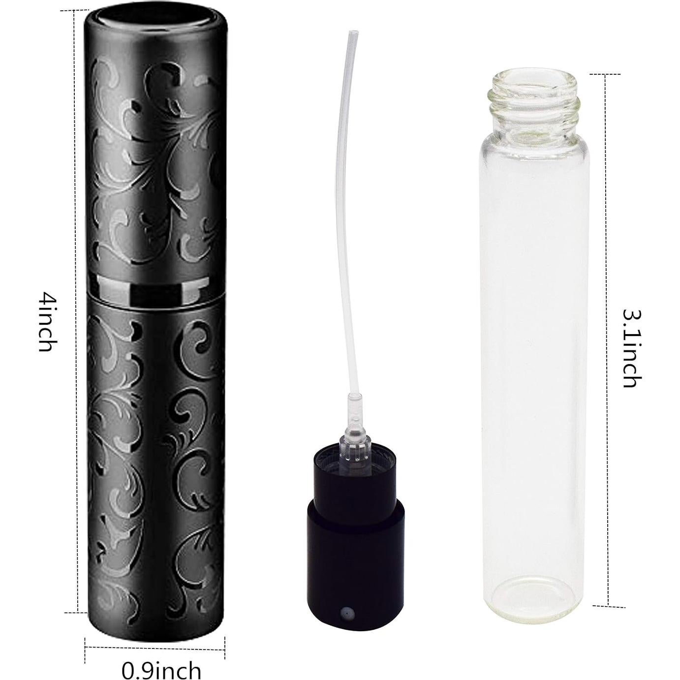 Atomizador de Perfume Recargable ZKSM 10ML Negro con Embudo