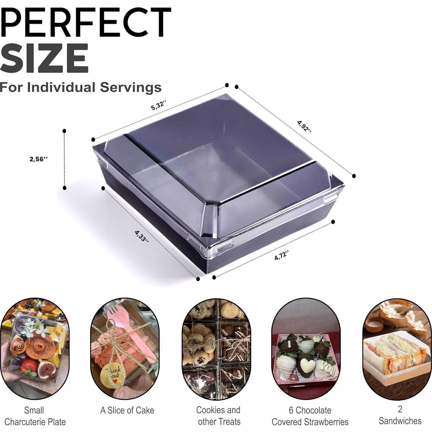 50 Cajas de Charcutería Desechables Leafiew 13.5x12.5cm