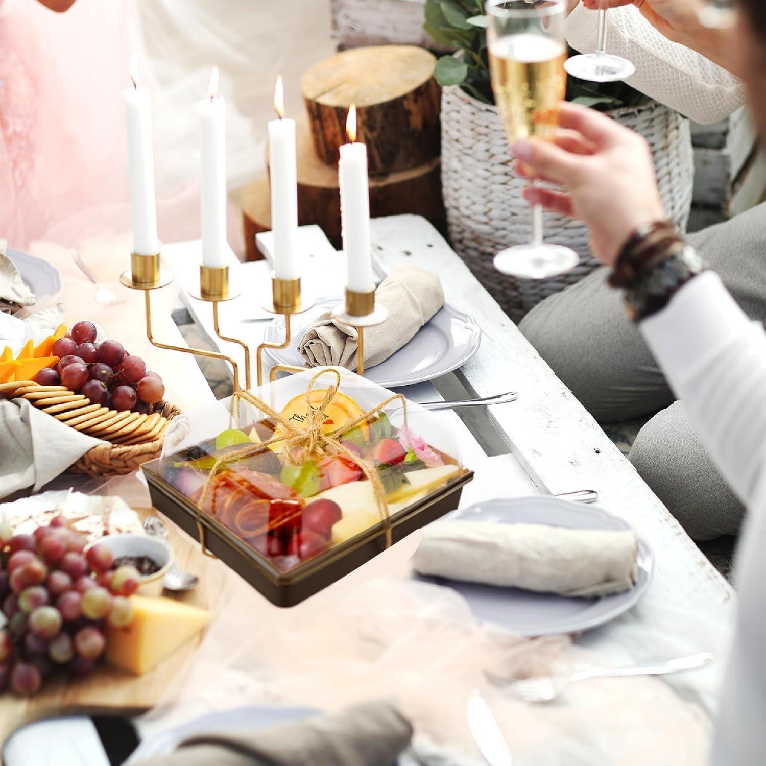 50 Cajas de Charcutería Desechables Leafiew 13.5x12.5cm