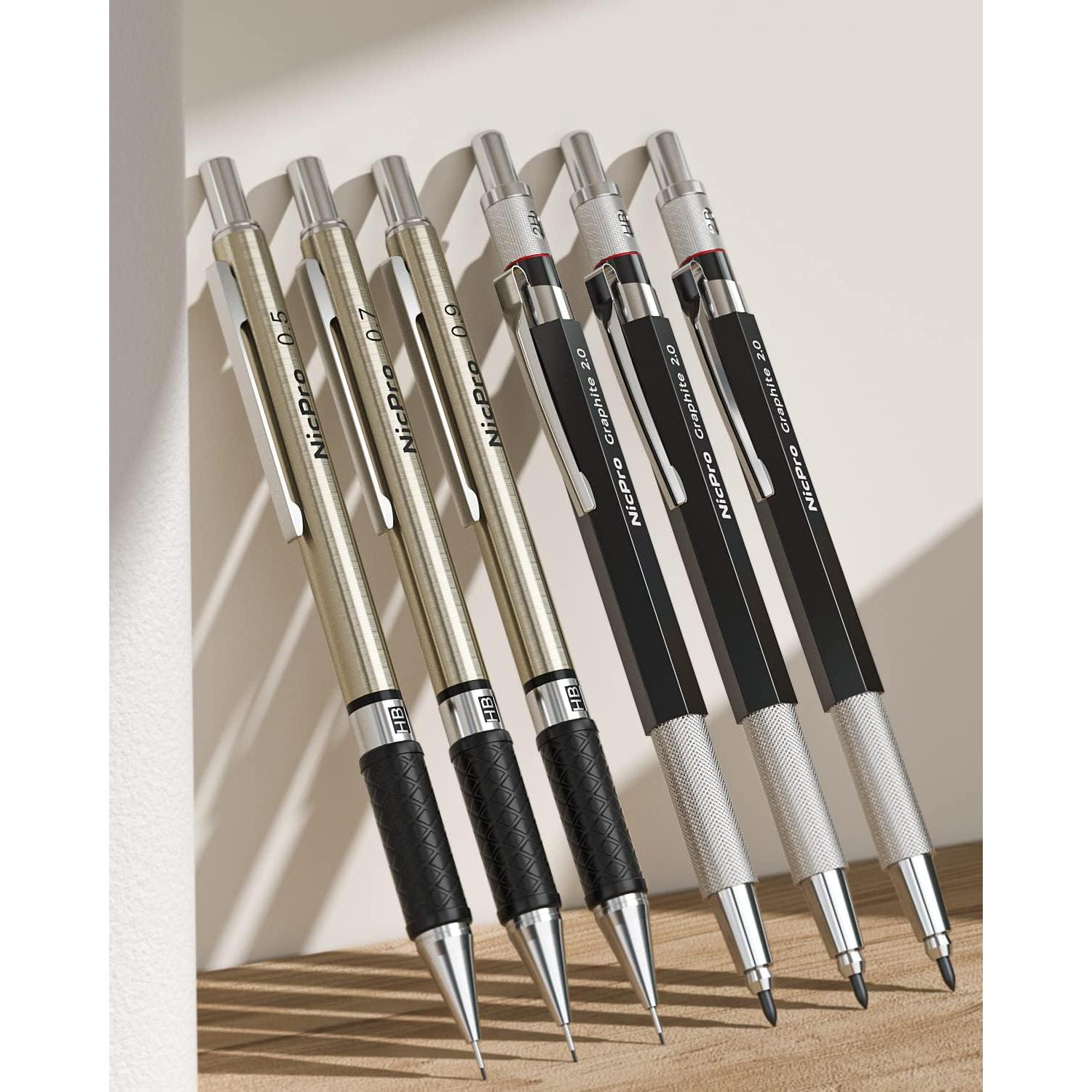 Conjunto de Lápices Mecánicos Nicpro 30PCS con Estuche de Cuero