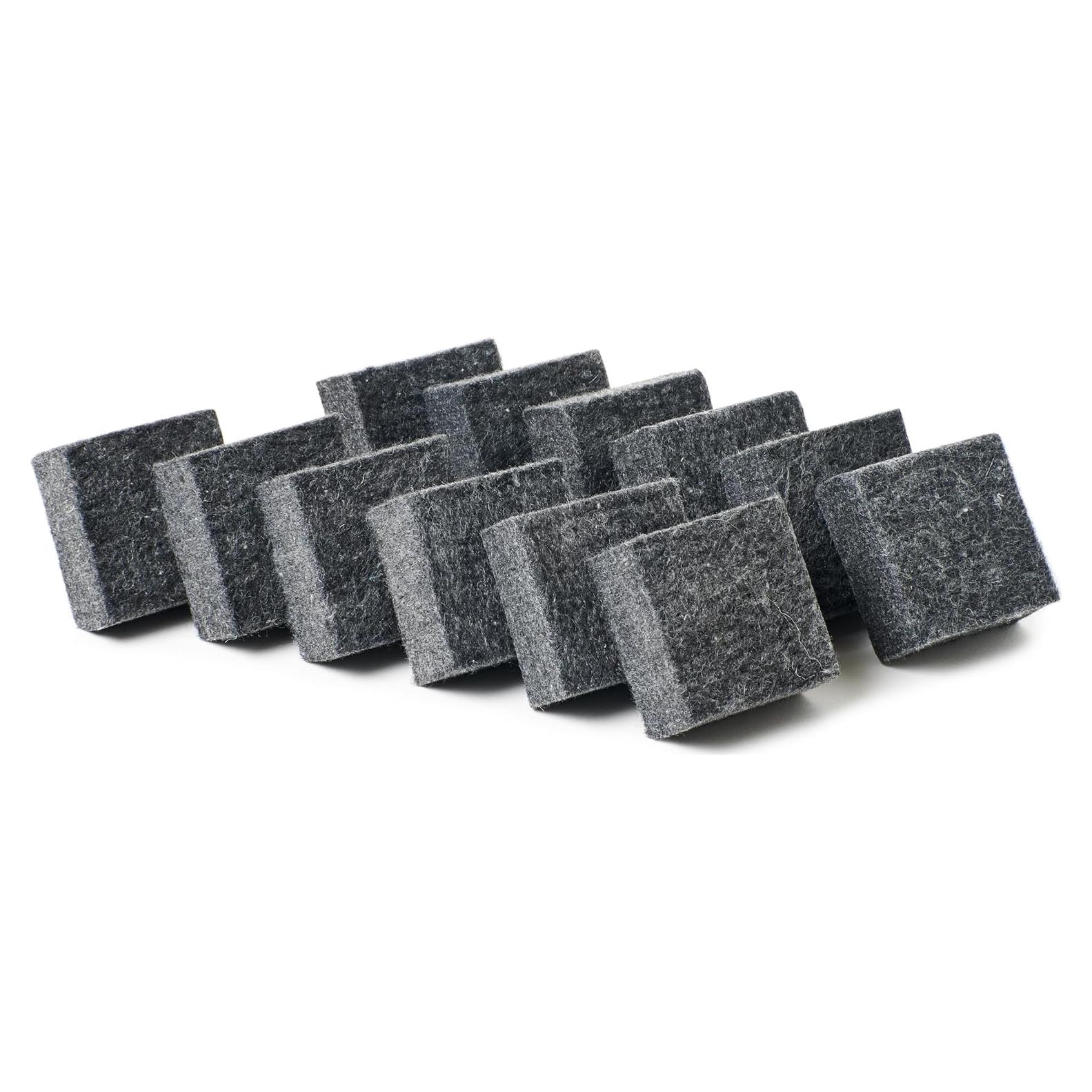 Borradores de fieltro multiusos Charles Leonard, 12 unidades, carbón