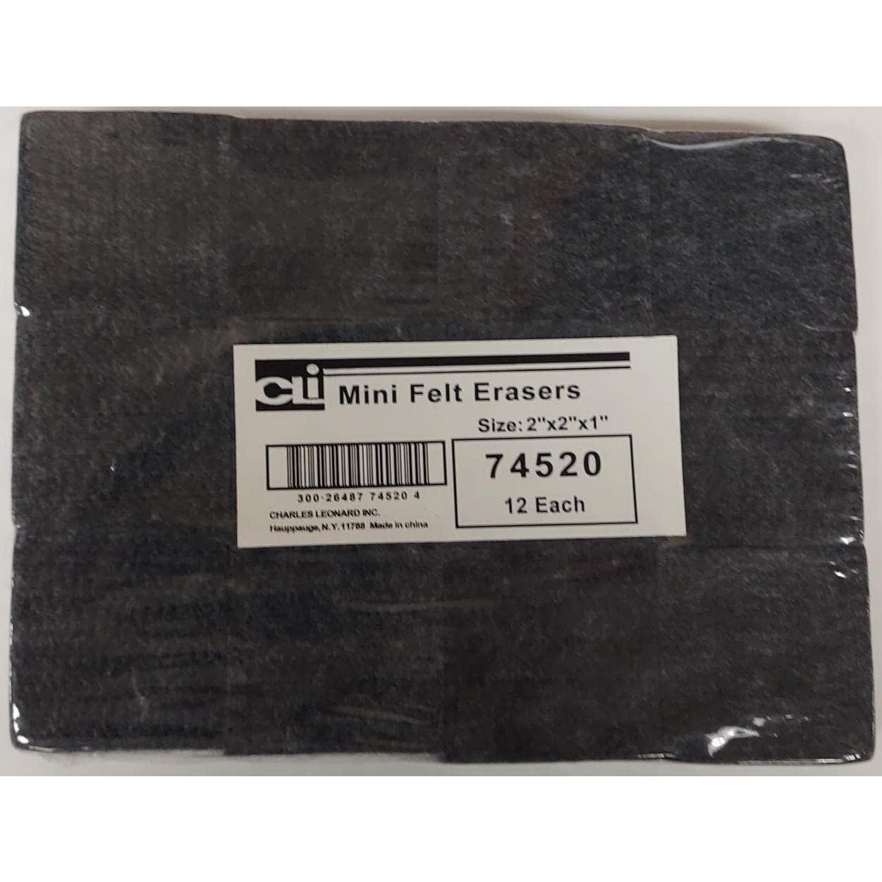 Borradores de fieltro multiusos Charles Leonard, 12 unidades, carbón