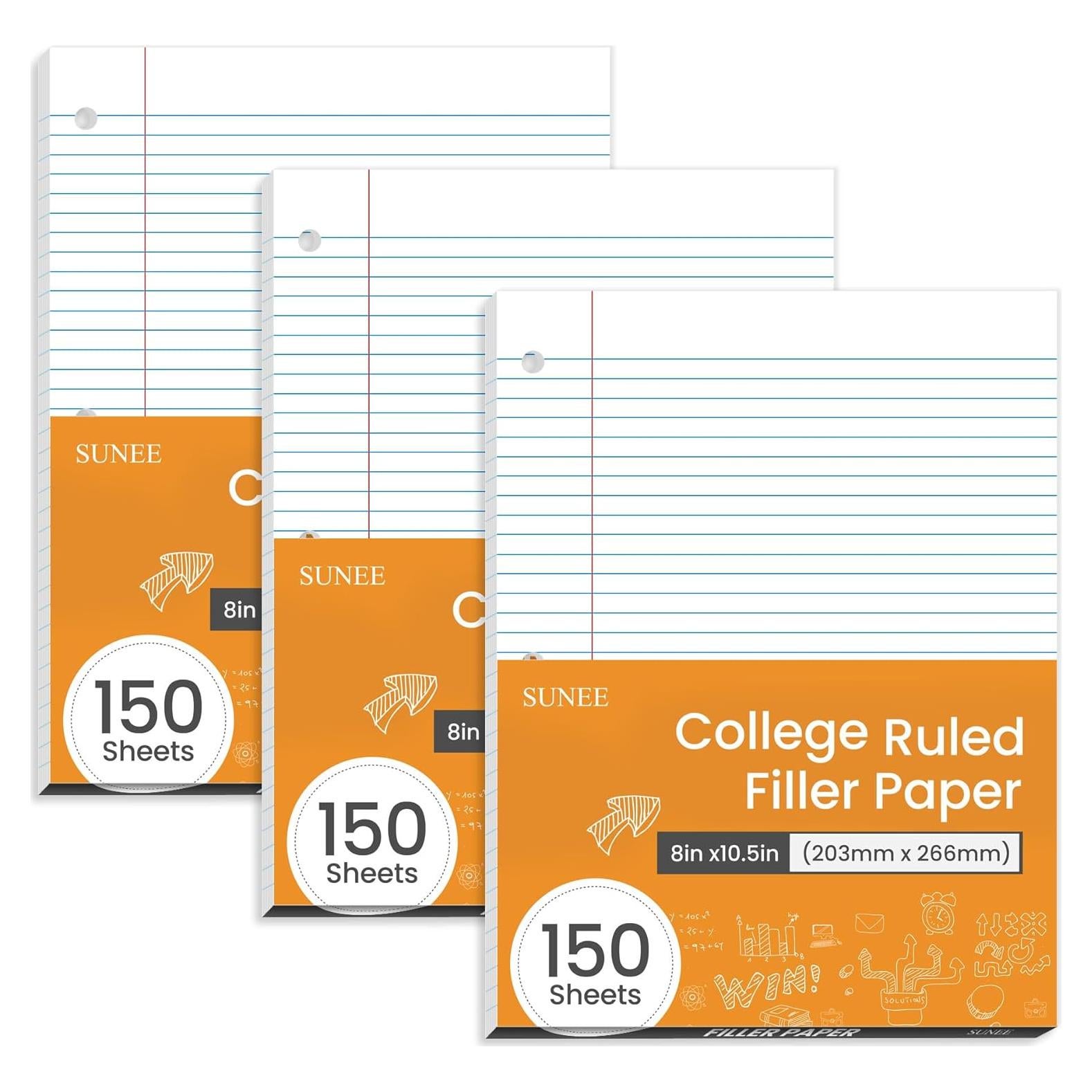 Papel Suelto Regulado SUNEE 450 Hojas 20.32x26.67 cm