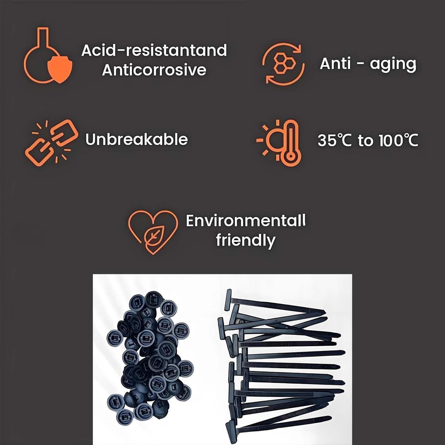 Bridas de Cable Nylon Genérico 30PCS Auto-Bloqueo UV 10cm