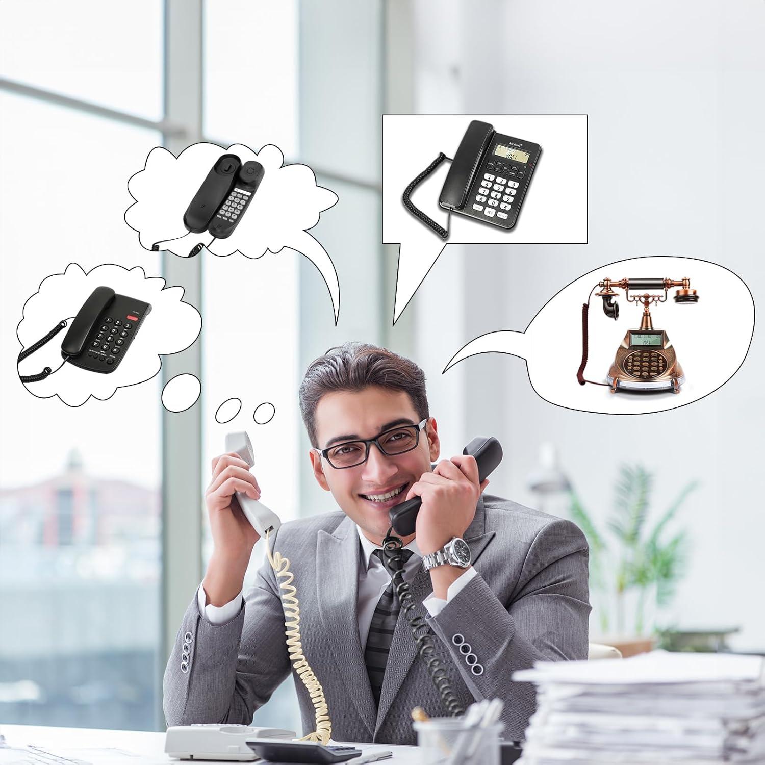 Cable de Teléfono Uvital RJ9 5 Pack 1.4m/8m Negro